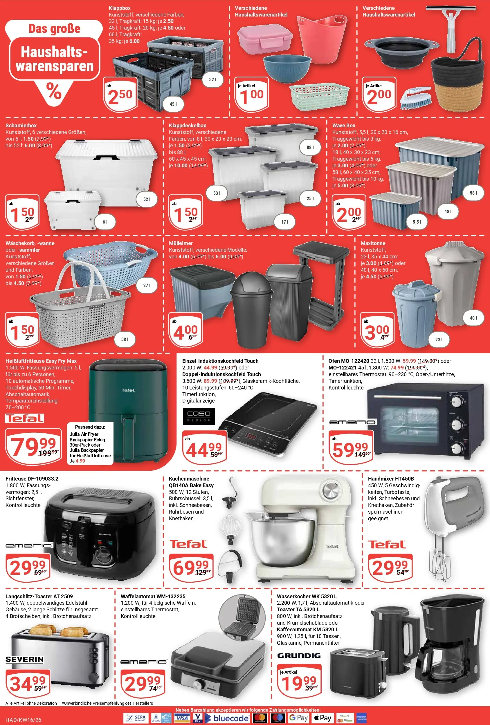 Globus Prospekt Halle (saale)	 (ab 12.04.2026) » Angebote online | Seite: 23 | Produkte: Wasserkocher, Toaster, Fritteuse, Heißluftfritteuse