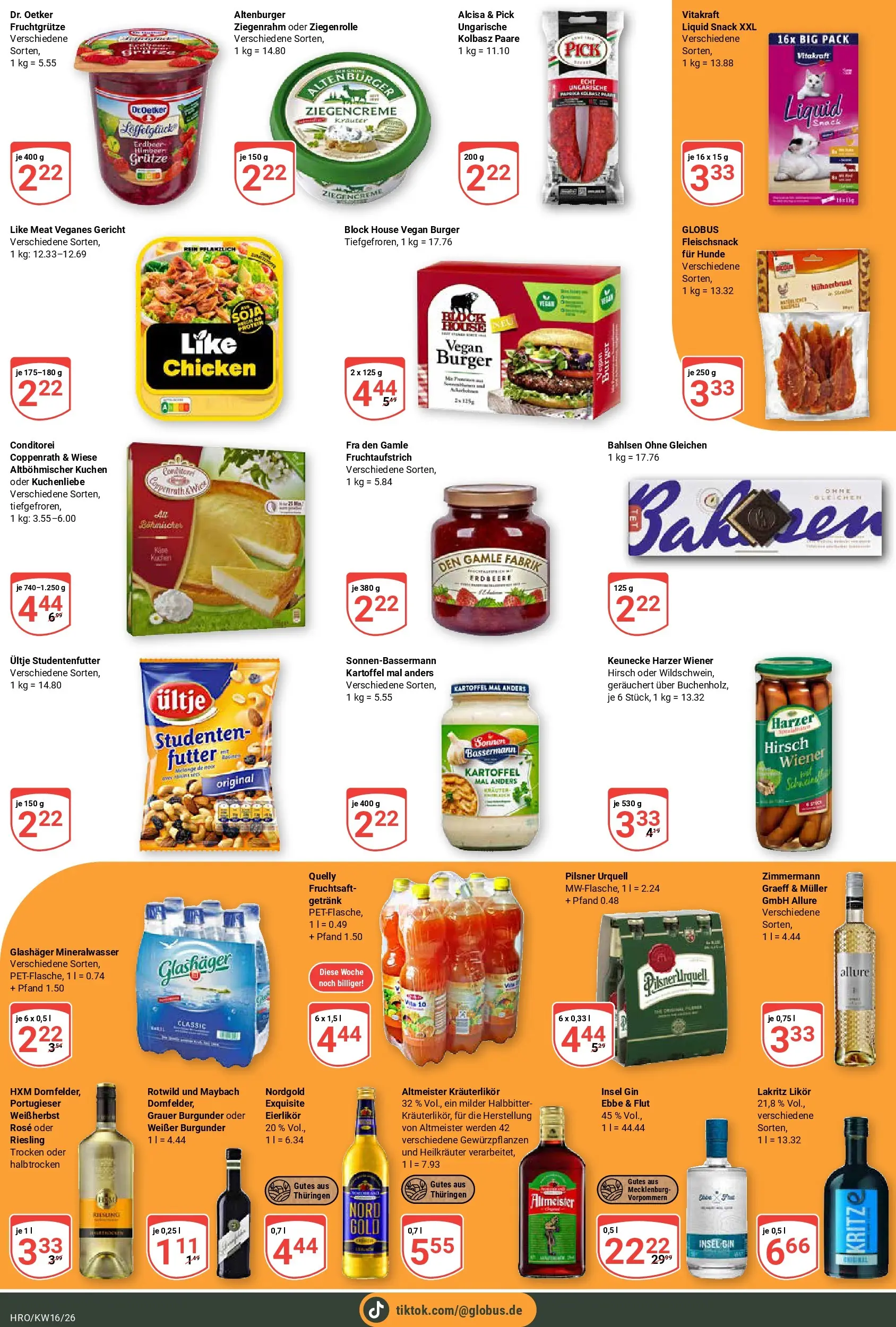 Globus Prospekt Rostock	 (ab 12.04.2026) » Angebote online | Seite: 18 | Produkte: Burger, Like meat, Gin, Fruchtsaft