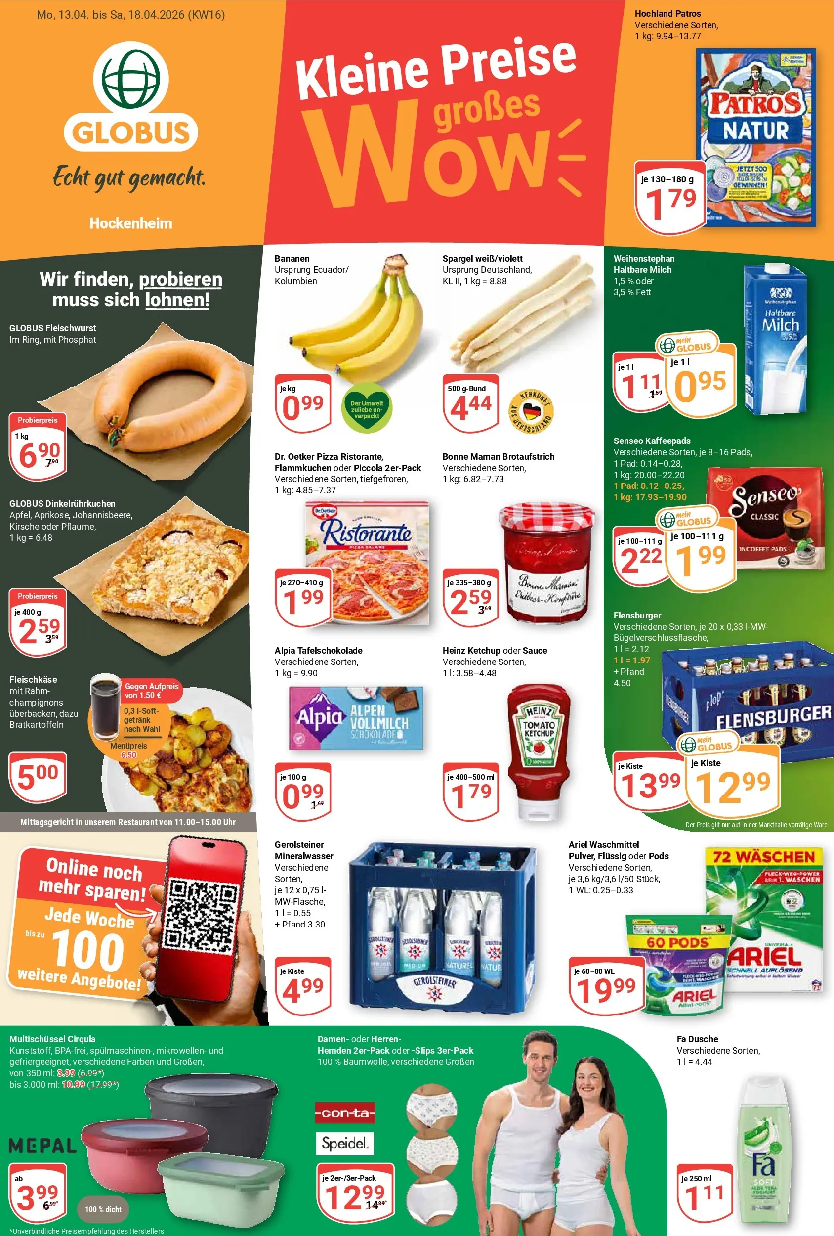 Globus Prospekt Hockenheim	 (ab 12.04.2026) » Angebote online | Seite: 1 | Produkte: Ristorante, Waschmittel, Pizza, Gerolsteiner