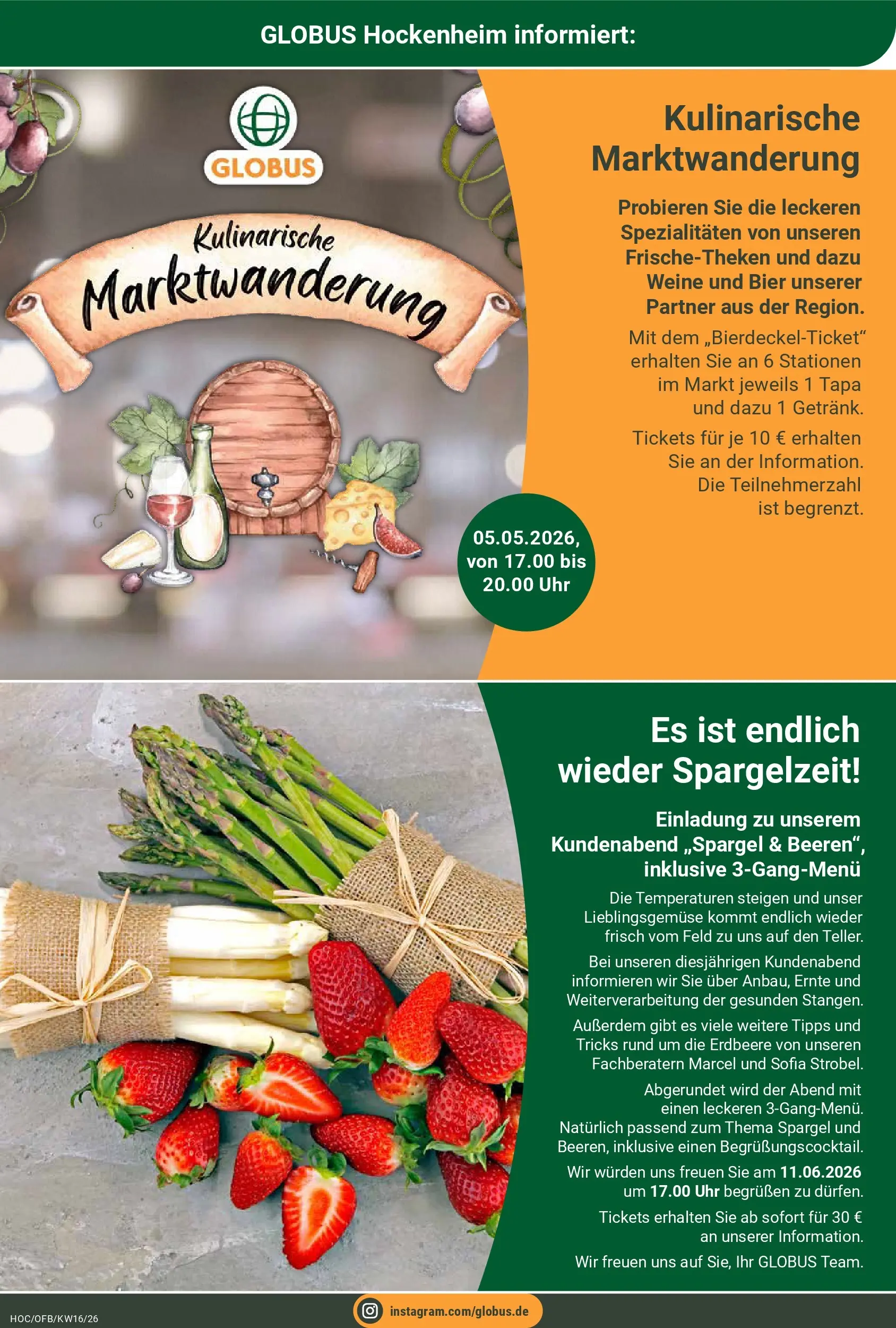 Globus Prospekt Hockenheim	 (ab 12.04.2026) » Angebote online | Seite: 22 | Produkte: Bier, Spargel, Uhr