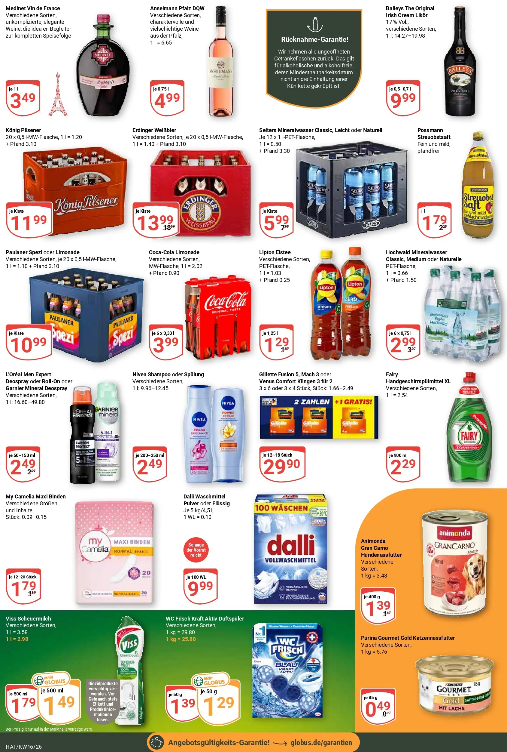 Globus Prospekt Hattersheim	 (ab 12.04.2026) » Angebote online | Seite: 5 | Produkte: Limonade, Mineralwasser, Purina gourmet gold, Coca cola zero