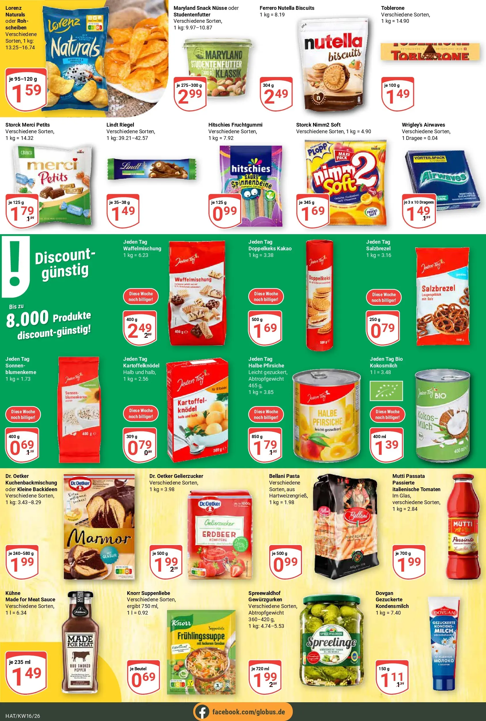 Globus Prospekt Hattersheim	 (ab 12.04.2026) » Angebote online | Seite: 16 | Produkte: Merci, Milch, Nutella, Lindt