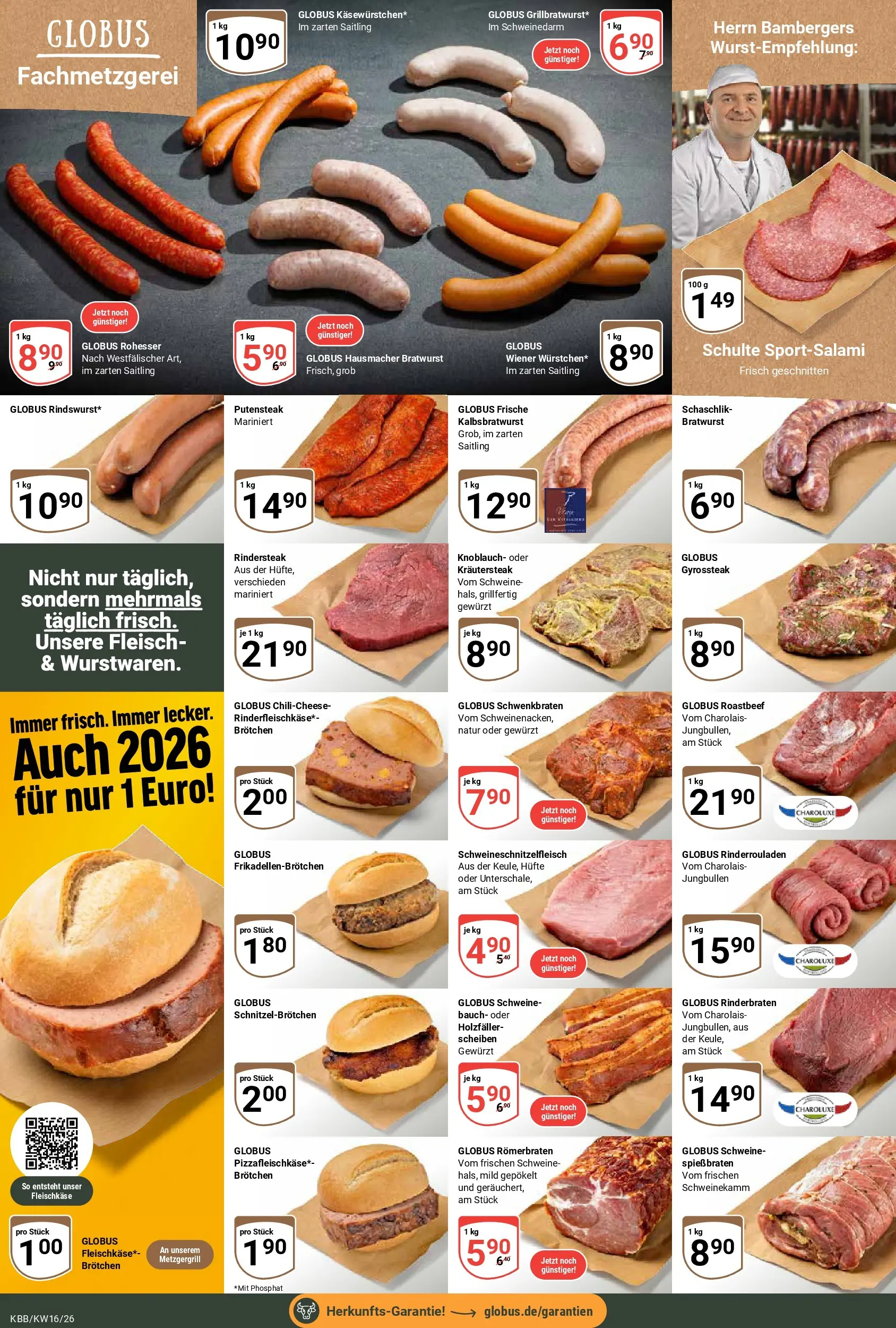 Globus Prospekt Koblenz-Bubenheim	 (ab 12.04.2026) » Angebote online | Seite: 8 | Produkte: Rinderbraten, Bratwurst, Roastbeef, Fleisch