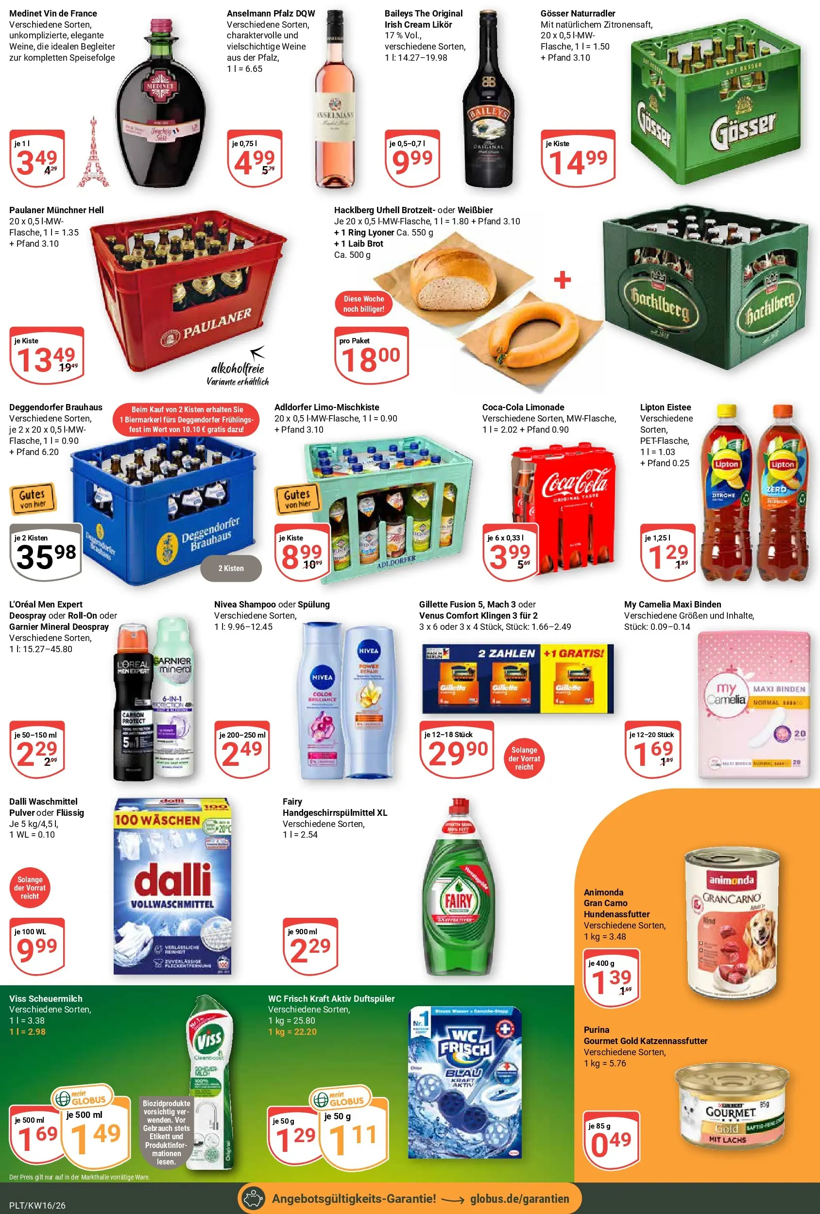 Globus Prospekt Plattling	 (ab 12.04.2026) » Angebote online | Seite: 3 | Produkte: Likör, Lachs, Wc frisch, Paulaner