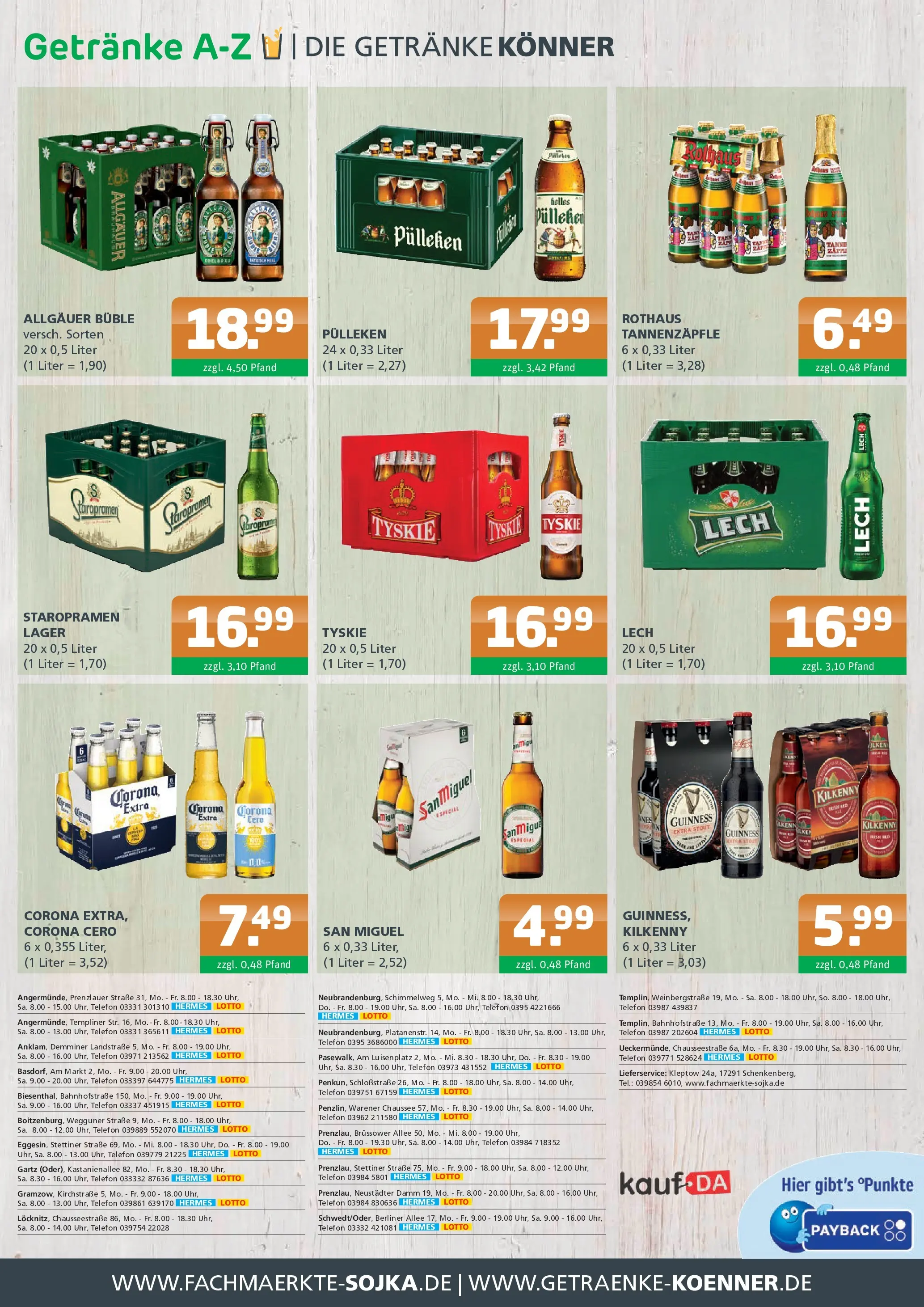 Angebote - Getränke A-Z: Getränkeangebote (ab 12.04.2026) zum Blättern | Seite: 4 | Produkte: Berliner, Tyskie, Telefon