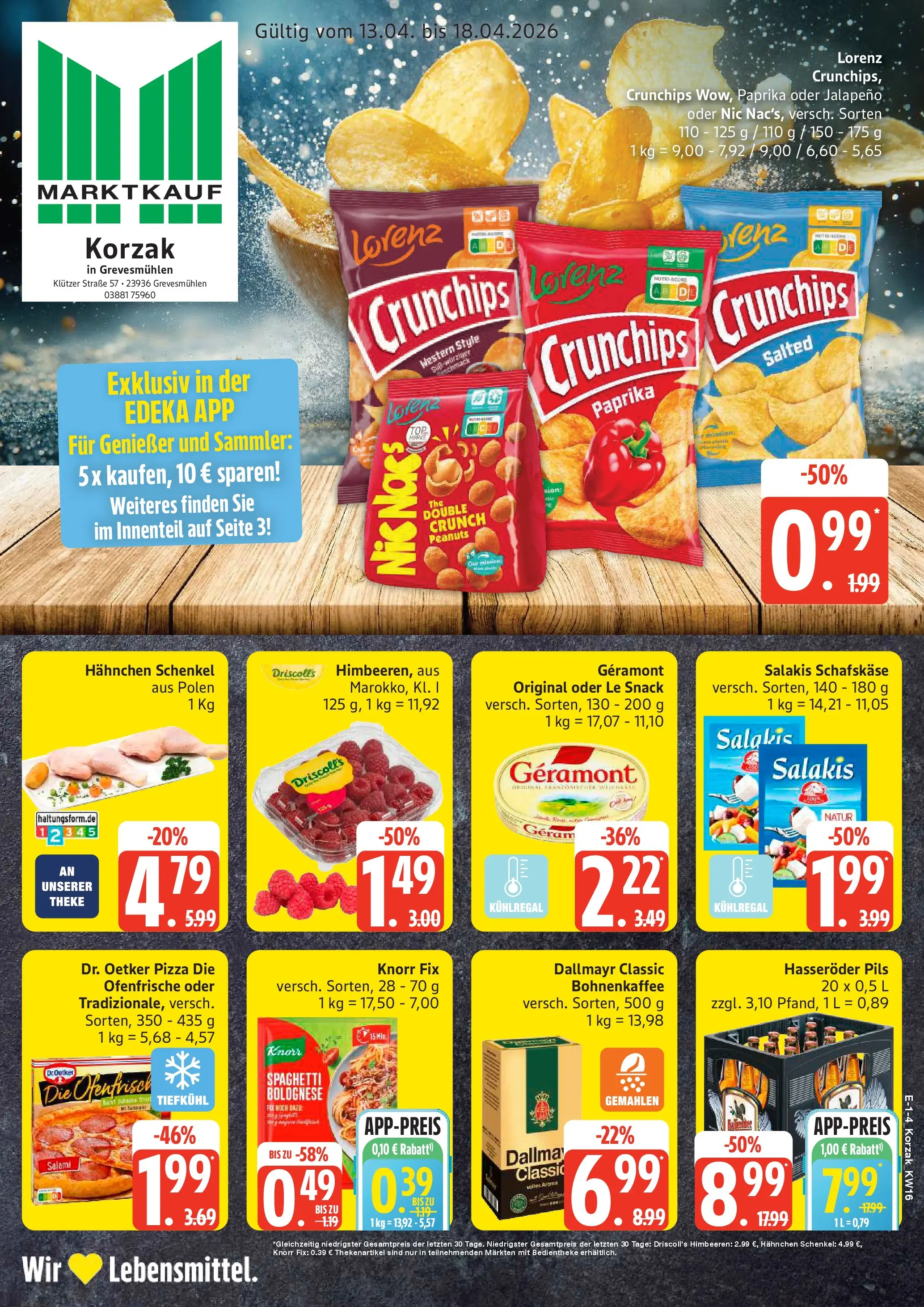 Marktkauf Prospekt Grevesmühlen	 (ab 13.04.2026) » Angebote online | Seite: 1 | Produkte: Knorr fix, Ofenfrische, Salakis, Hasseröder