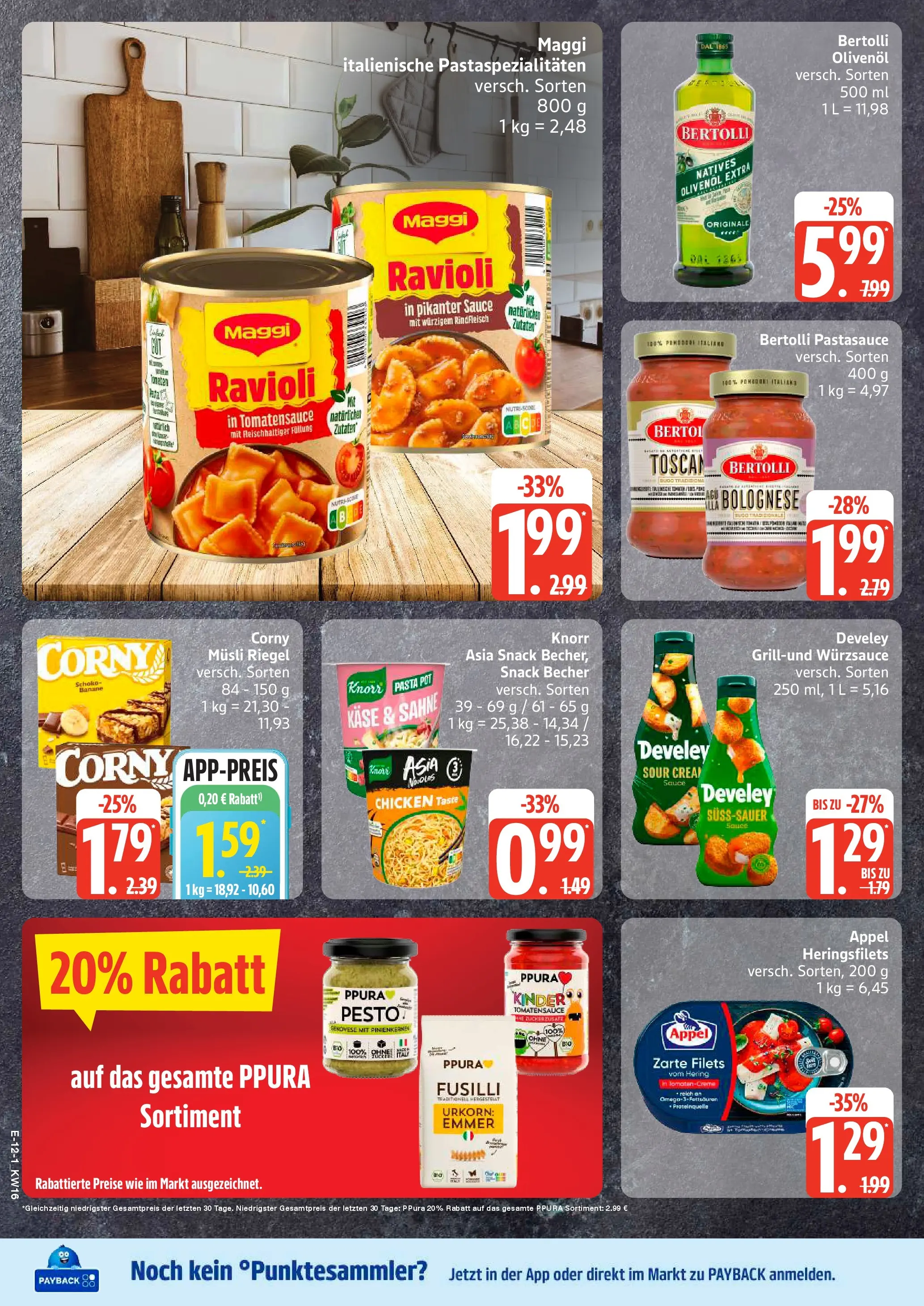 Edeka prospekt Ratzeburg	 (ab 12.04.2026) » Angebote Online | Seite: 14 | Produkte: Käse, Bertolli olivenol, Knorr, Pasta