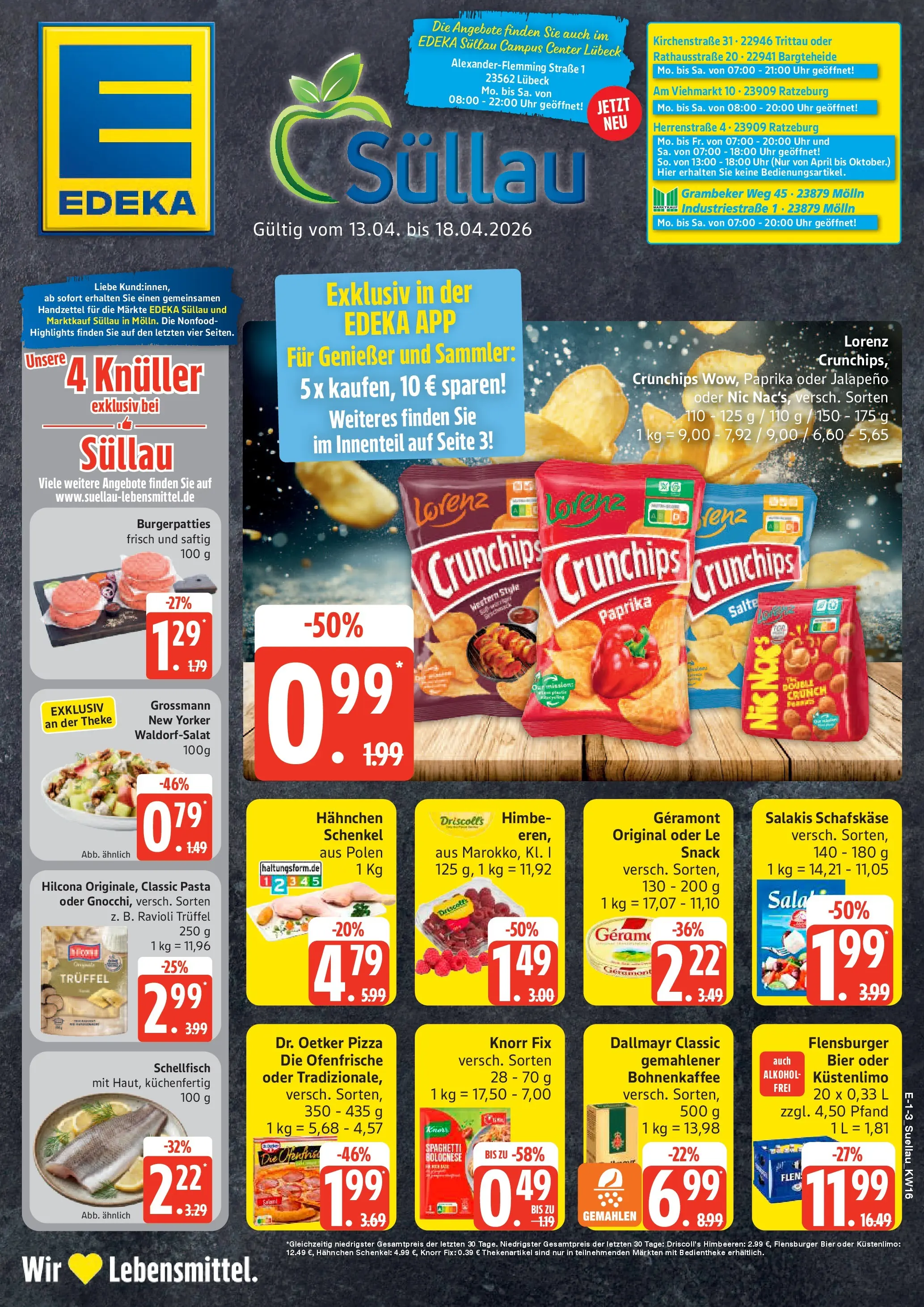 Edeka prospekt Ratzeburg	 (ab 12.04.2026) » Angebote Online | Seite: 1 | Produkte: Himbeeren, Theke, Knorr, Pasta