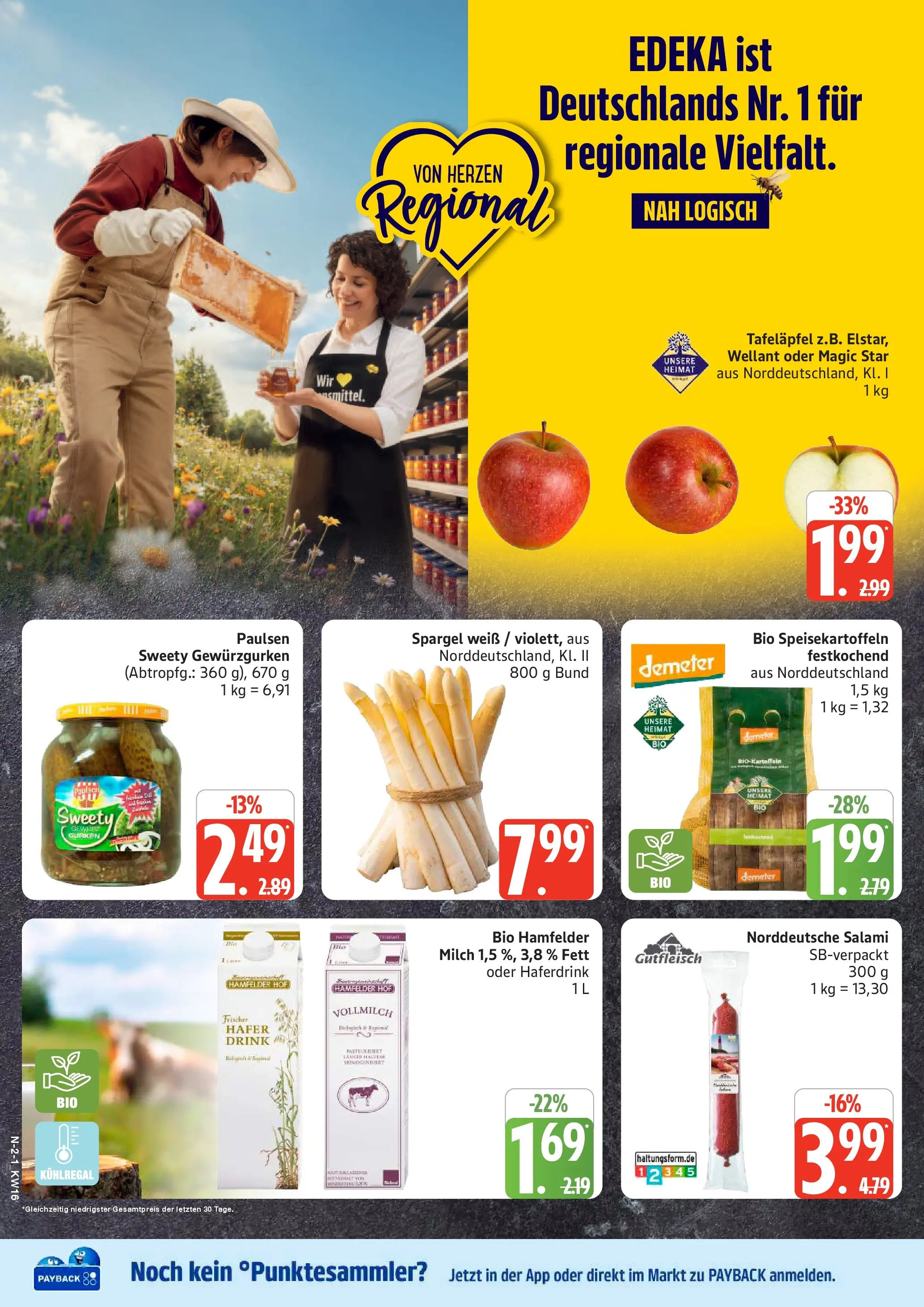 Marktkauf Prospekt Cuxhaven	 (ab 13.04.2026) » Angebote online | Seite: 2 | Produkte: Milch, Spargel, Kartoffeln, Salami