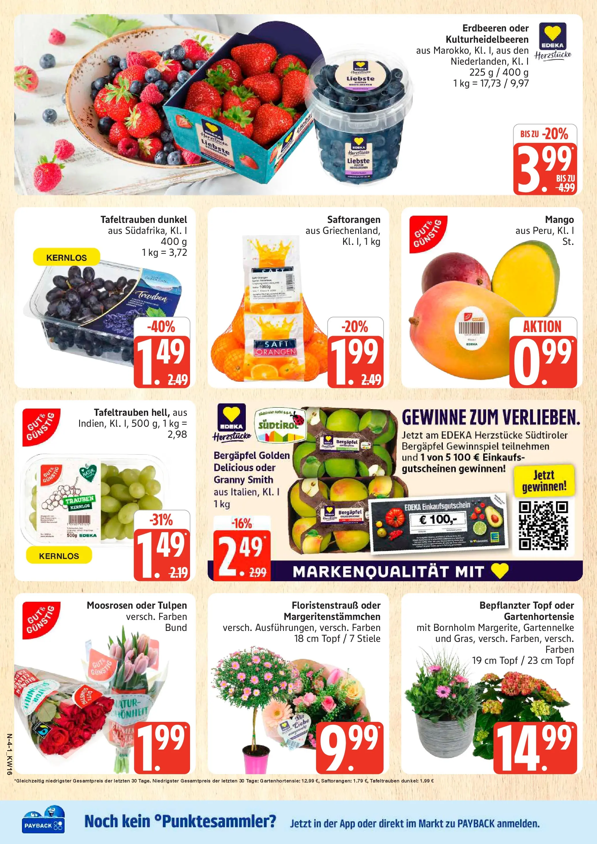 Marktkauf Prospekt Cuxhaven	 (ab 13.04.2026) » Angebote online | Seite: 4 | Produkte: Trauben, Orangen, Mango, Saft