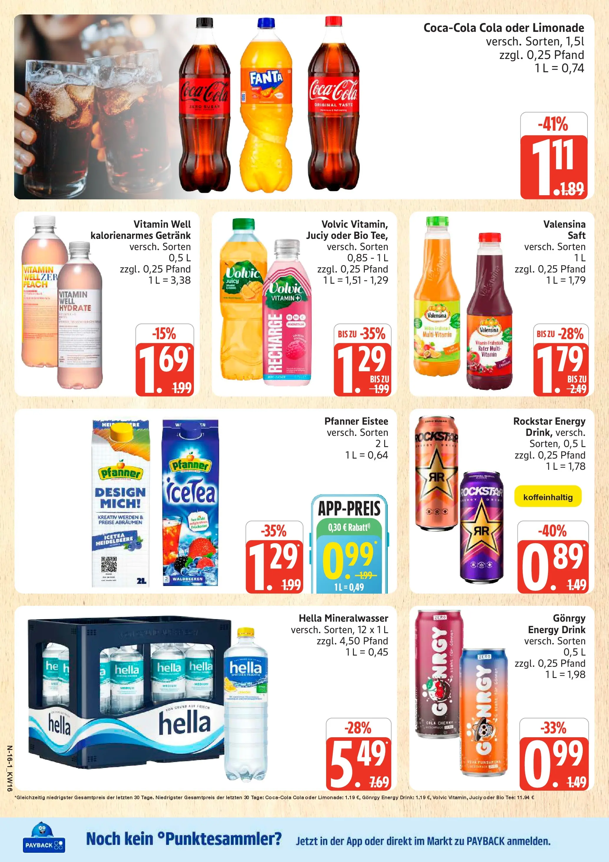 Marktkauf Prospekt Cuxhaven	 (ab 13.04.2026) » Angebote online | Seite: 16 | Produkte: Rockstar energy, Coca cola, Pfanner eistee, Hella