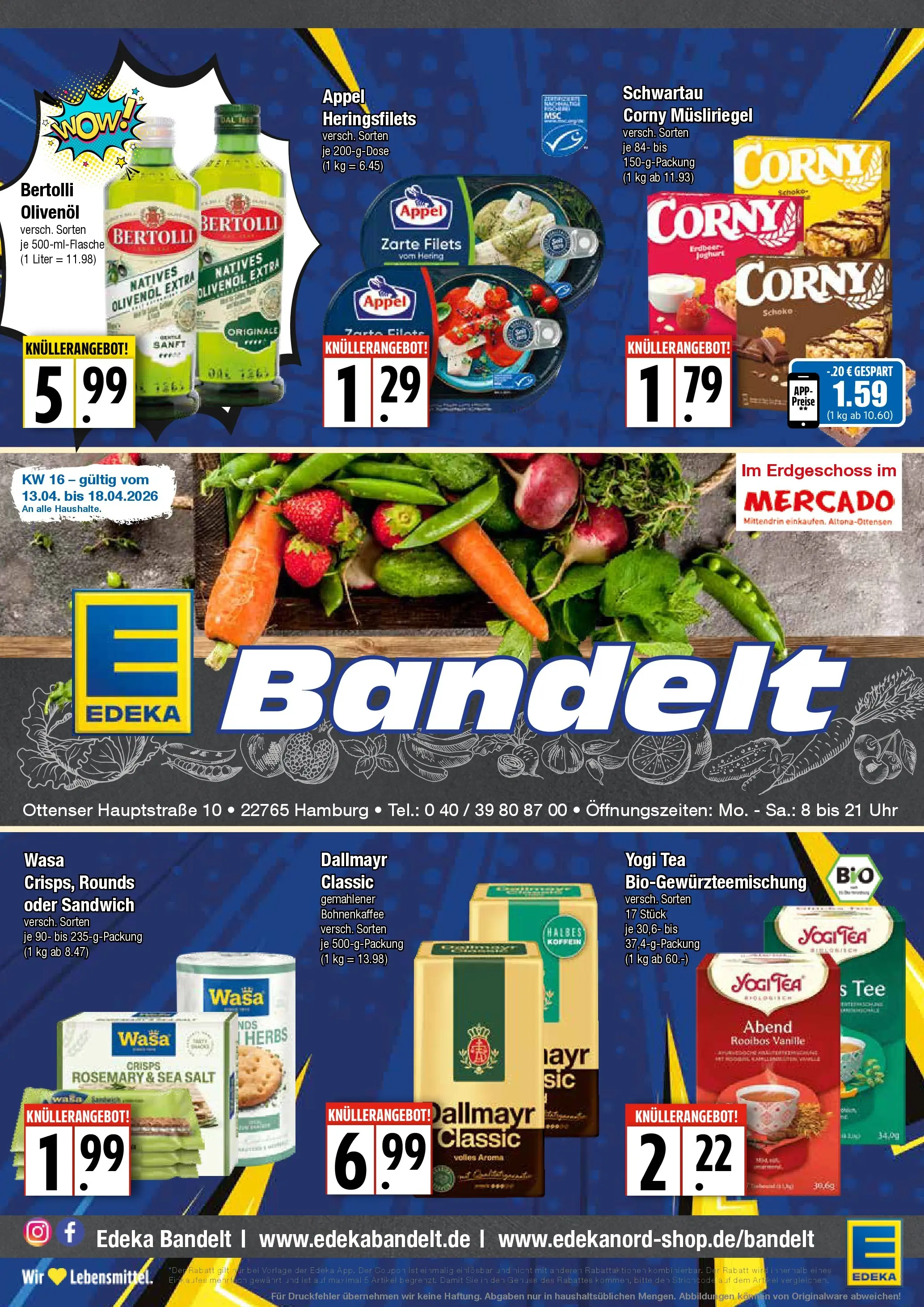 Edeka prospekt Hamburg	 (ab 13.04.2026) » Angebote Online | Seite: 1 | Produkte: Joghurt, Olivenol, Bertolli olivenol, Tee