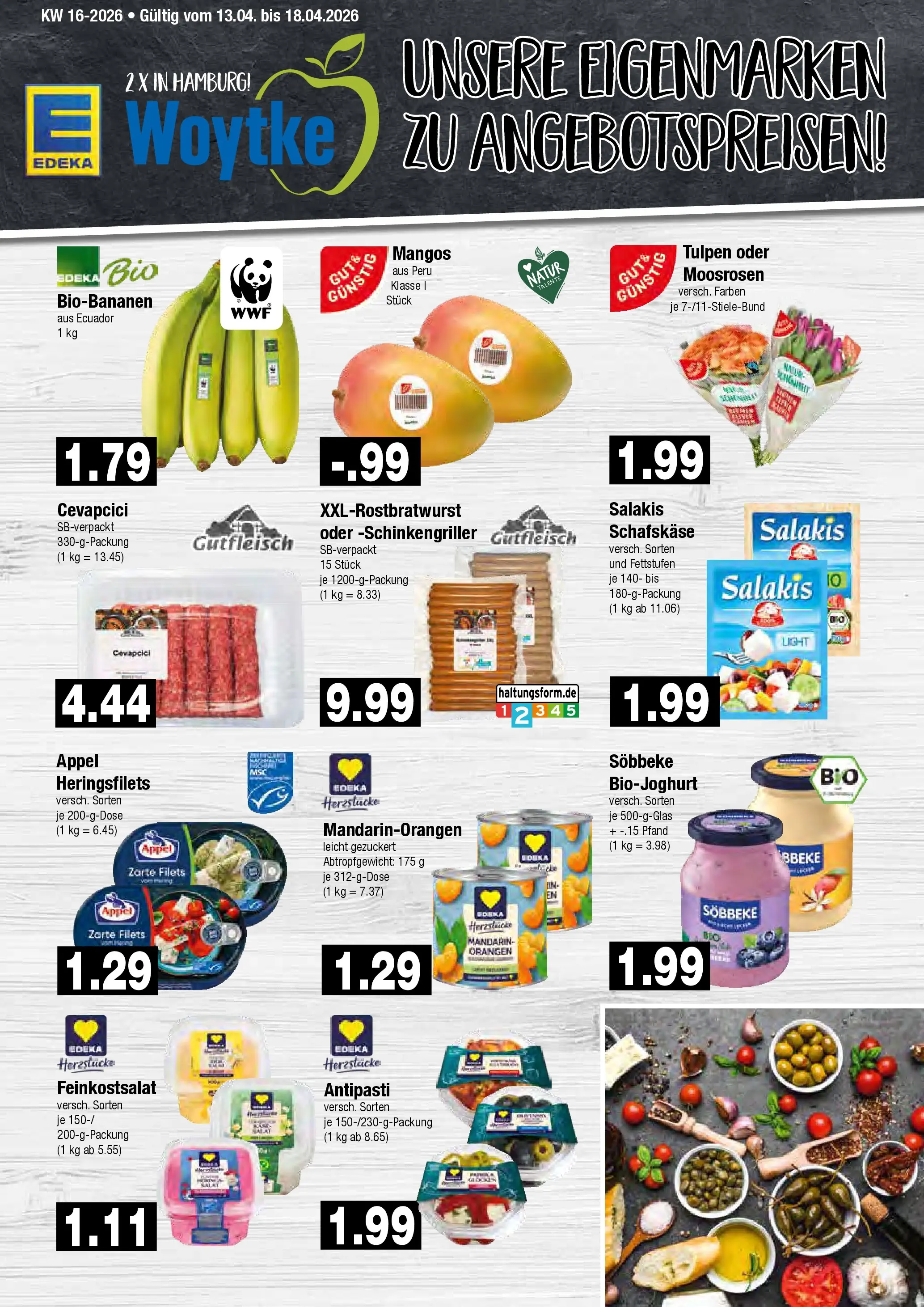 Edeka prospekt Hamburg	 (ab 13.04.2026) » Angebote Online | Seite: 9 | Produkte: Feta, Cevapcici, Orangen, Schafskase