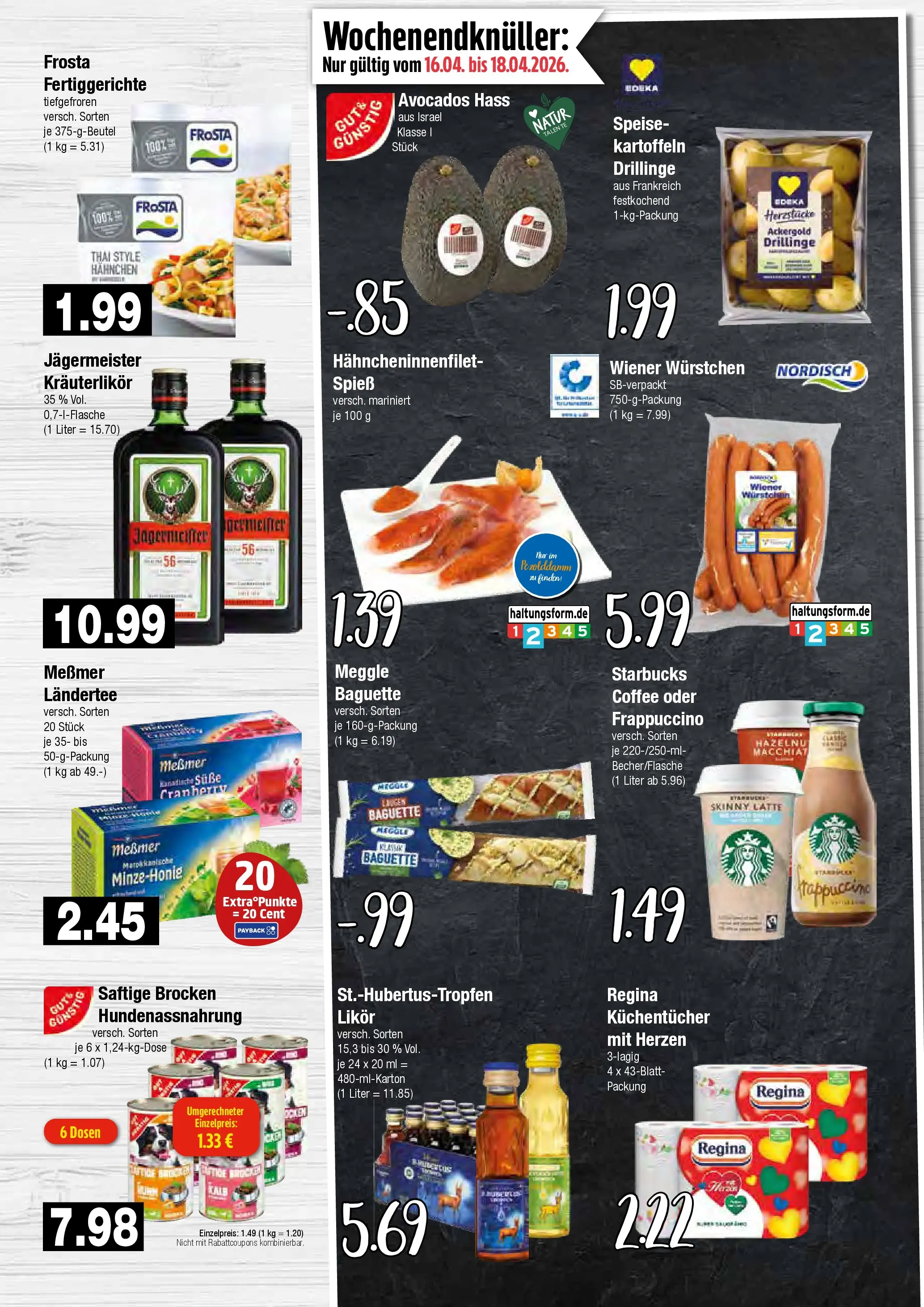 Edeka prospekt Hamburg	 (ab 13.04.2026) » Angebote Online | Seite: 10 | Produkte: Likör, Starbucks, Baguette, Frosta