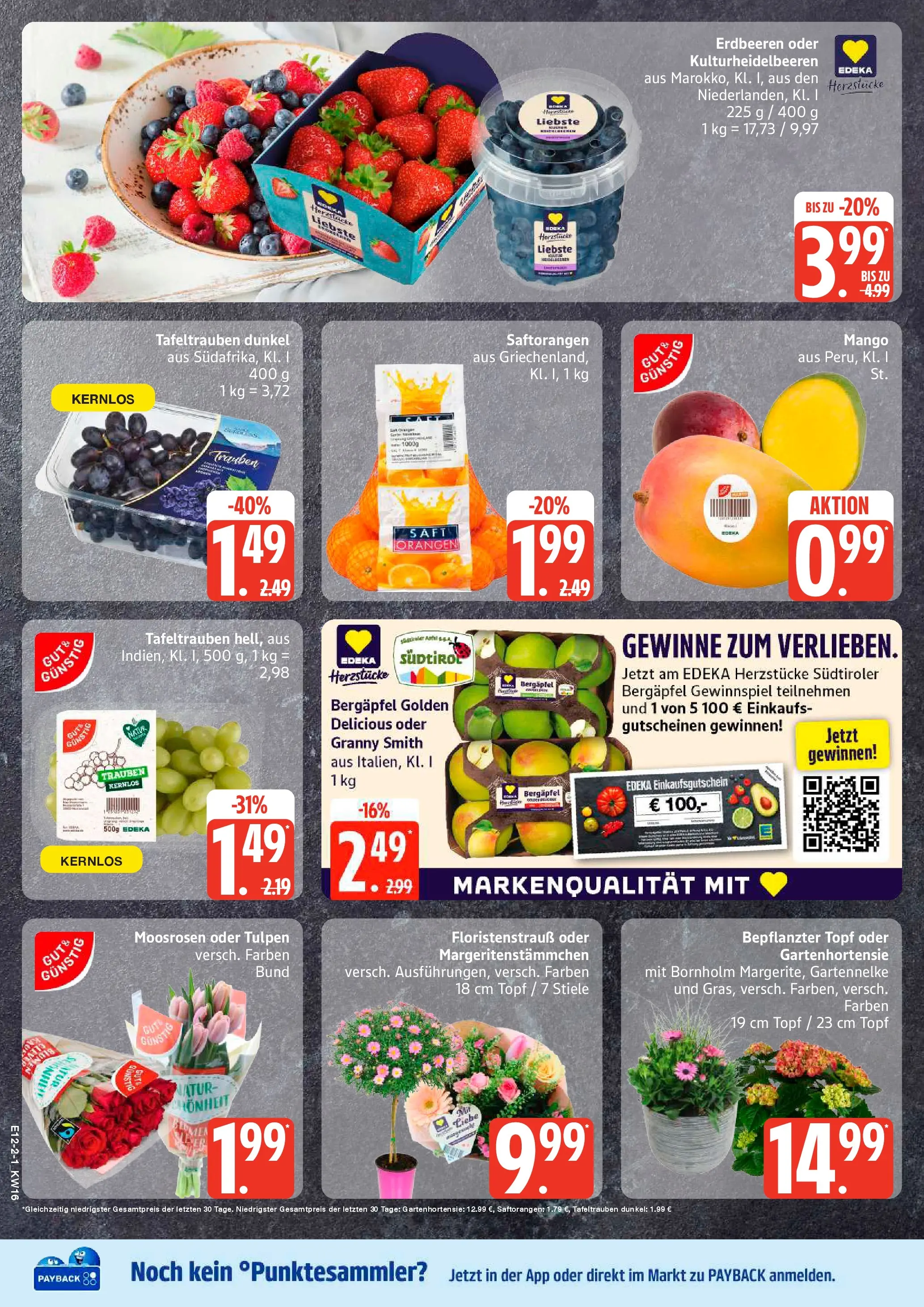 Edeka prospekt Sterup	 (ab 13.04.2026) » Angebote Online | Seite: 2 | Produkte: Orangen, Mango, Saft, Erdbeeren