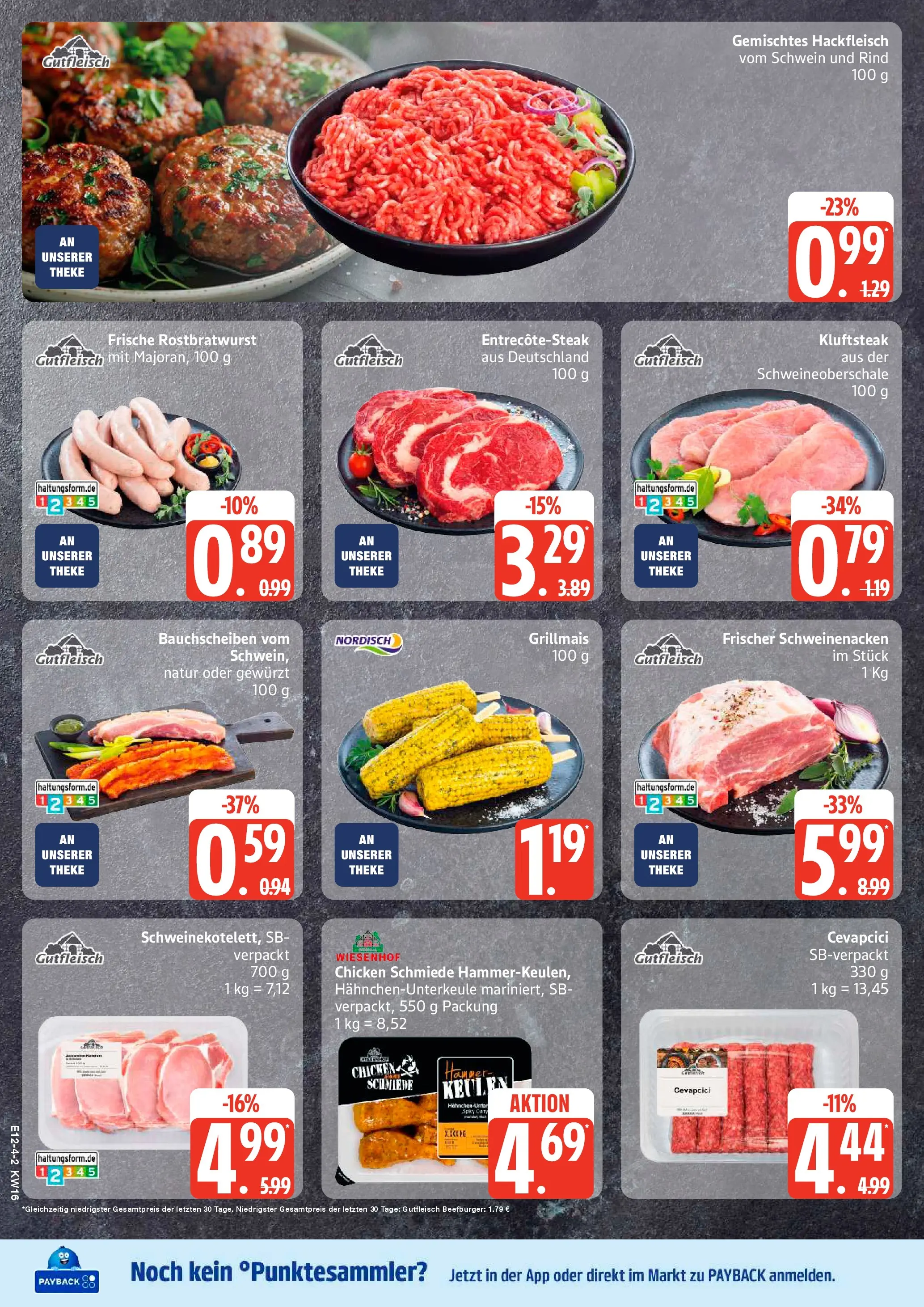 Edeka prospekt Sterup	 (ab 13.04.2026) » Angebote Online | Seite: 4 | Produkte: Theke, Cevapcici, Schweinenacken, Hackfleisch