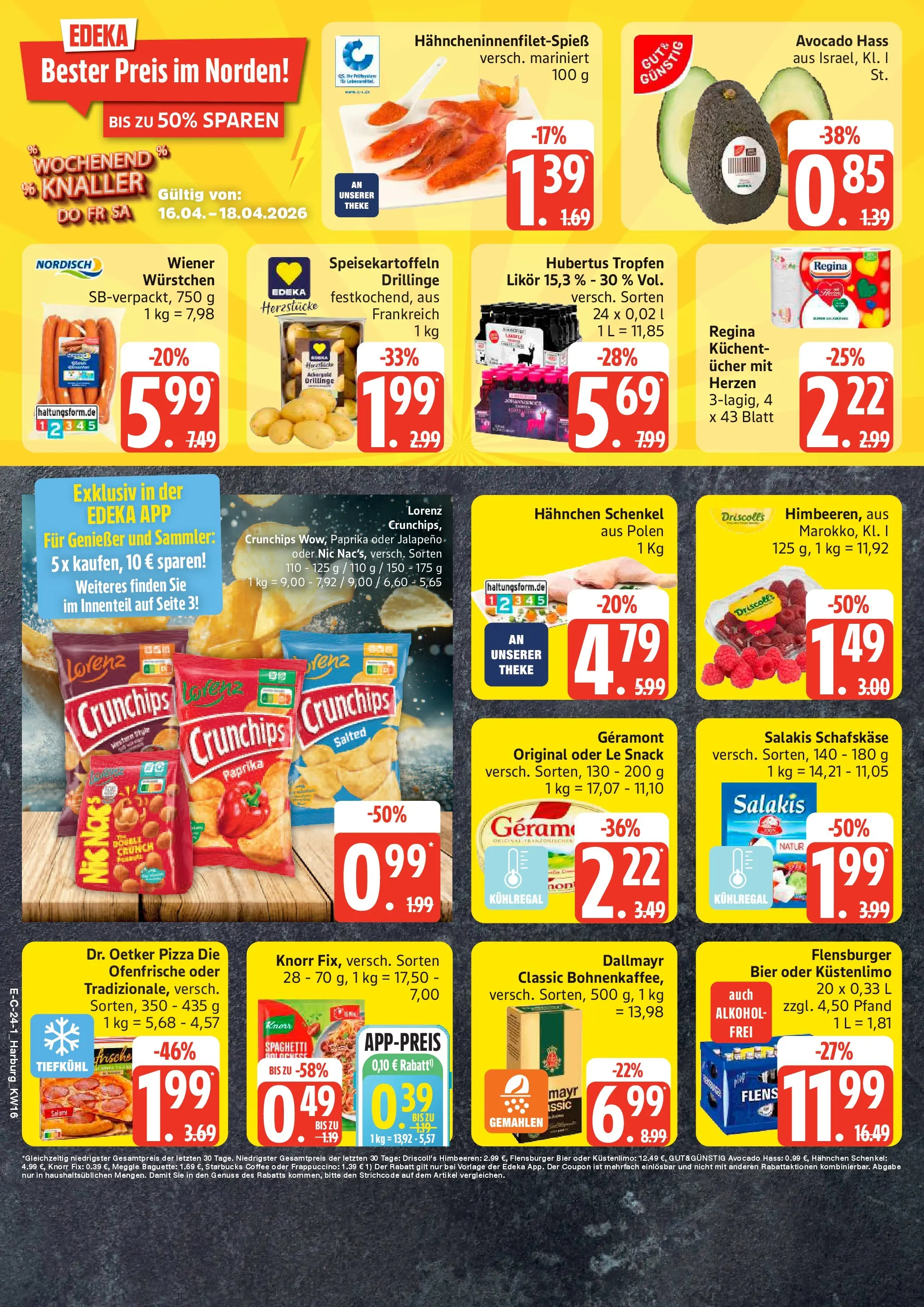 Edeka prospekt Hamburg	 (ab 13.04.2026) » Angebote Online | Seite: 30 | Produkte: Geramont, Lorenz crunchips, Pizza, Hubertus tropfen