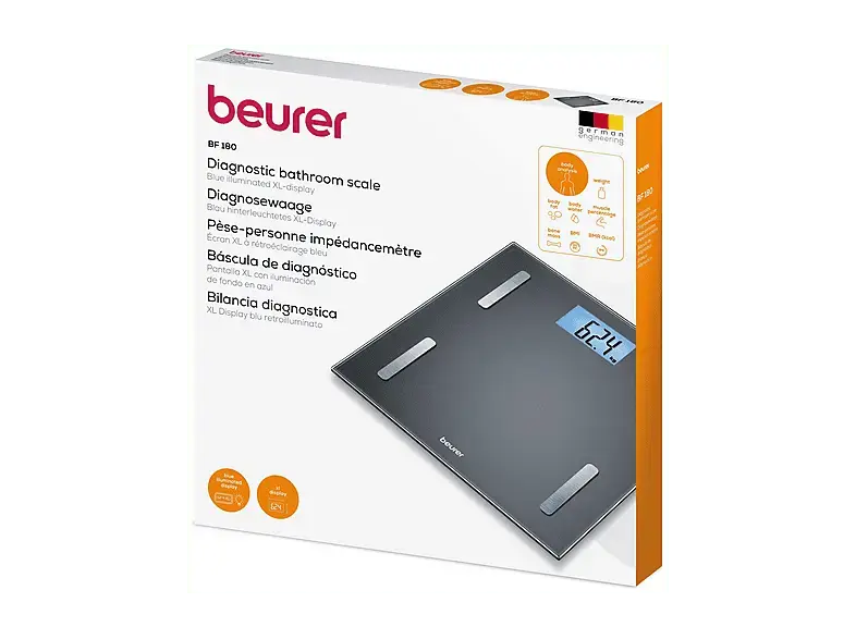 Beurer 749.09 BF 180 K&ouml;rperanalysewaage, Maximale Tragkraft: 180 kg