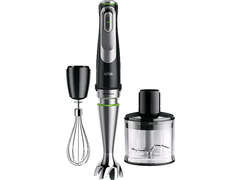 Braun MultiQuick 9 MQ 9135XI Stabmixer (Schwarz/Edelstahl, 1200 Watt, Zerkleinerer: 500ml, Messbecher: 600 ml)