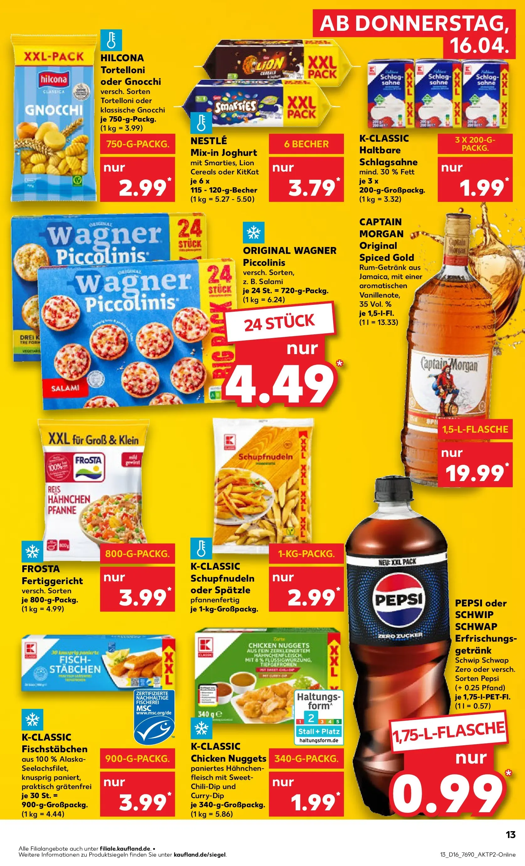 Prospekt Kaufland ab 13.04.2026 » Angebote und Werbung Online | Seite: 25 | Produkte: Schlagsahne, Captain morgan, Piccolinis, Reis Prospekt Kaufland ab 13.04.2026 » Angebote Online zum Blättern | Seite: 25 | Produkte: Schlagsahne, Captain morgan, Piccolinis, Reis