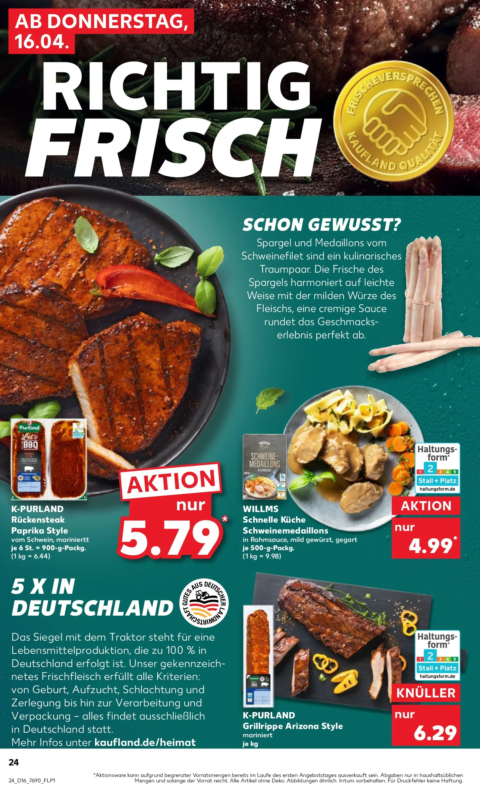 Prospekt Kaufland ab 13.04.2026 » Angebote und Werbung Online | Seite: 36 | Produkte: Küche, Spargel, Schweinefilet, Steak Prospekt Kaufland ab 13.04.2026 » Angebote Online zum Blättern | Seite: 36 | Produkte: Küche, Spargel, Schweinefilet, Steak