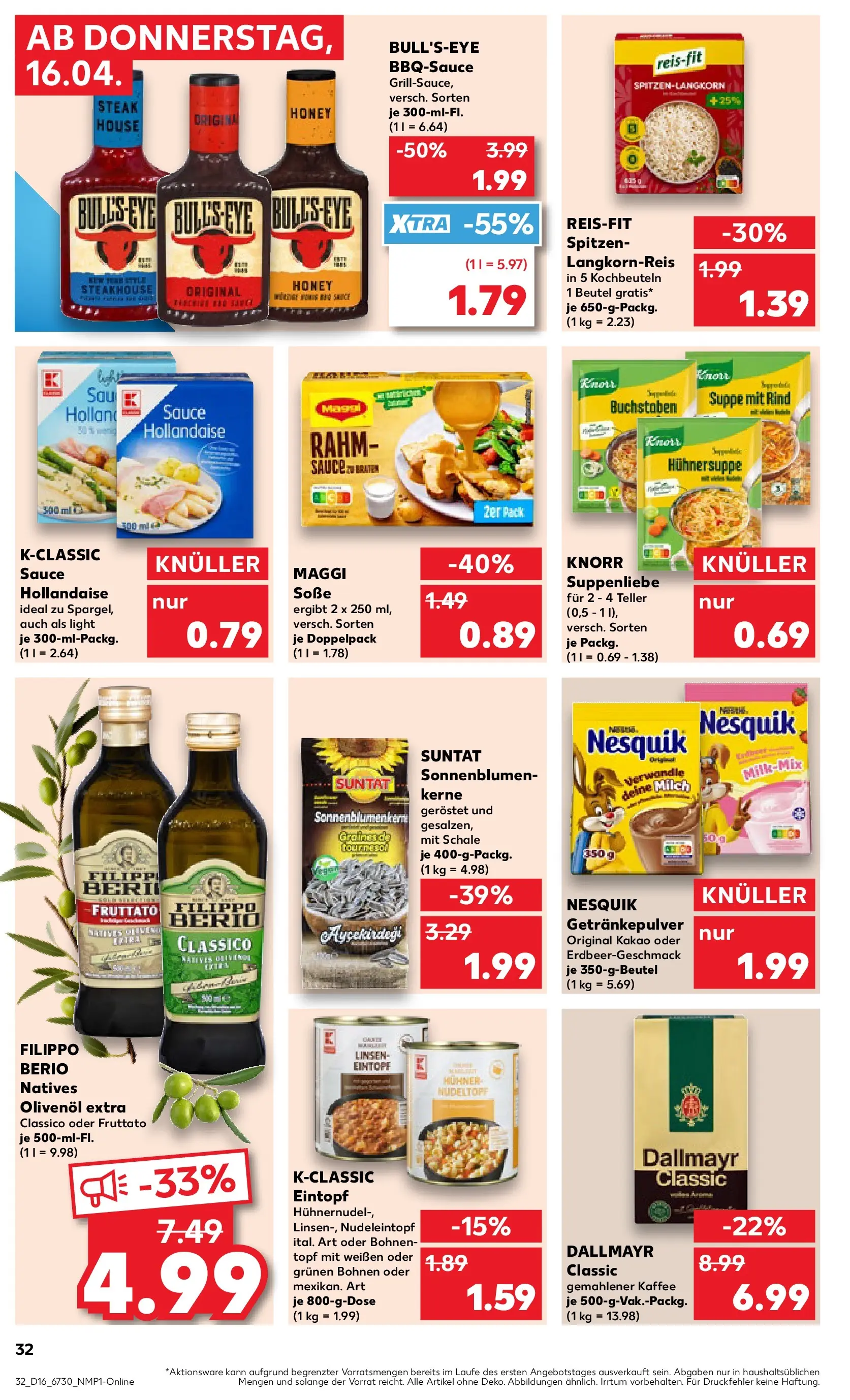 Prospekt Kaufland ab 13.04.2026 » Angebote Online zum Blättern | Seite: 44 | Produkte: Nesquik, Milch, Soße, Steak