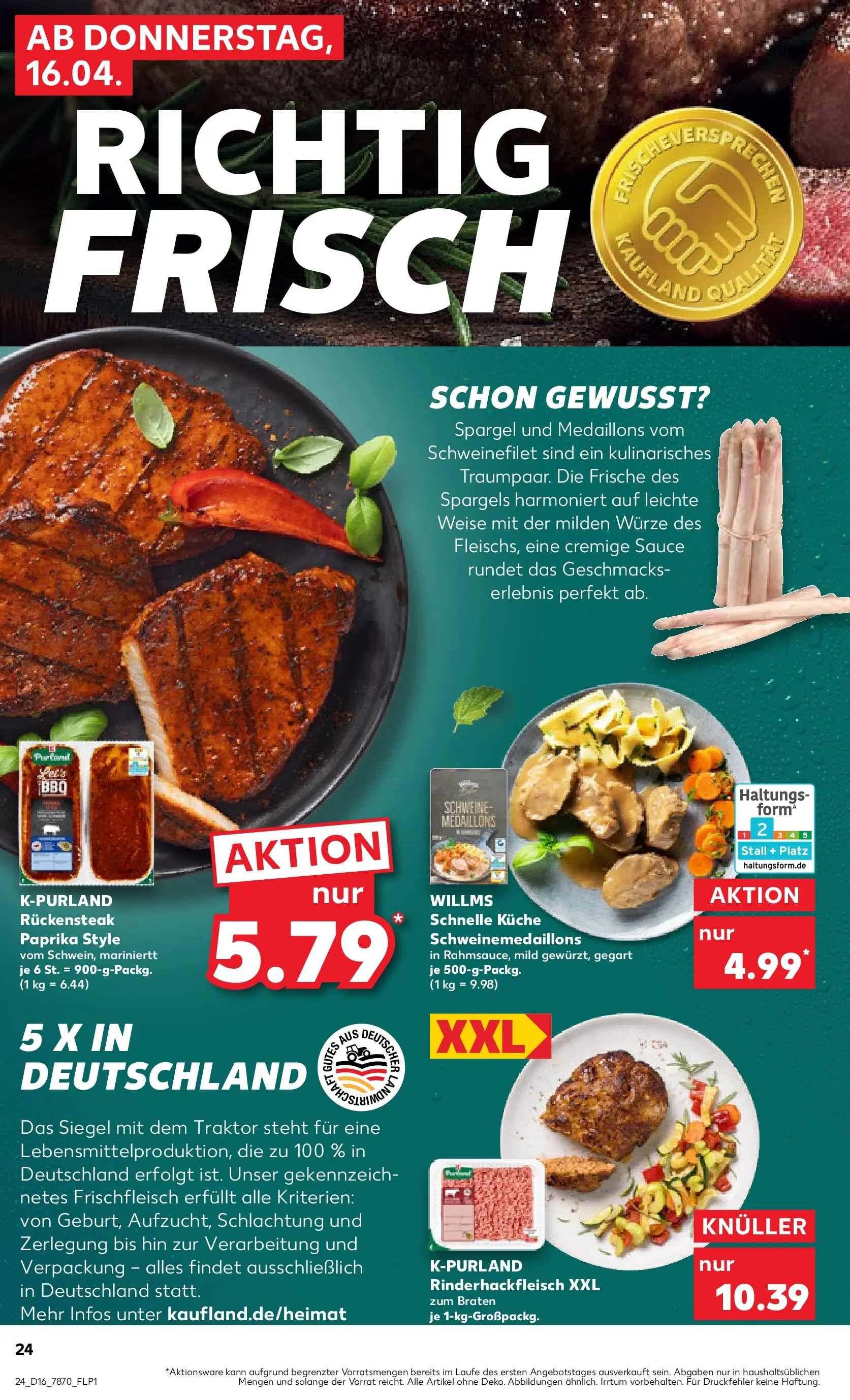 Prospekt Kaufland ab 13.04.2026 » Angebote und Werbung Online | Seite: 36 | Produkte: Küche, Spargel, Schweinefilet, Steak Prospekt Kaufland ab 13.04.2026 » Angebote Online zum Blättern | Seite: 36 | Produkte: Küche, Spargel, Schweinefilet, Steak