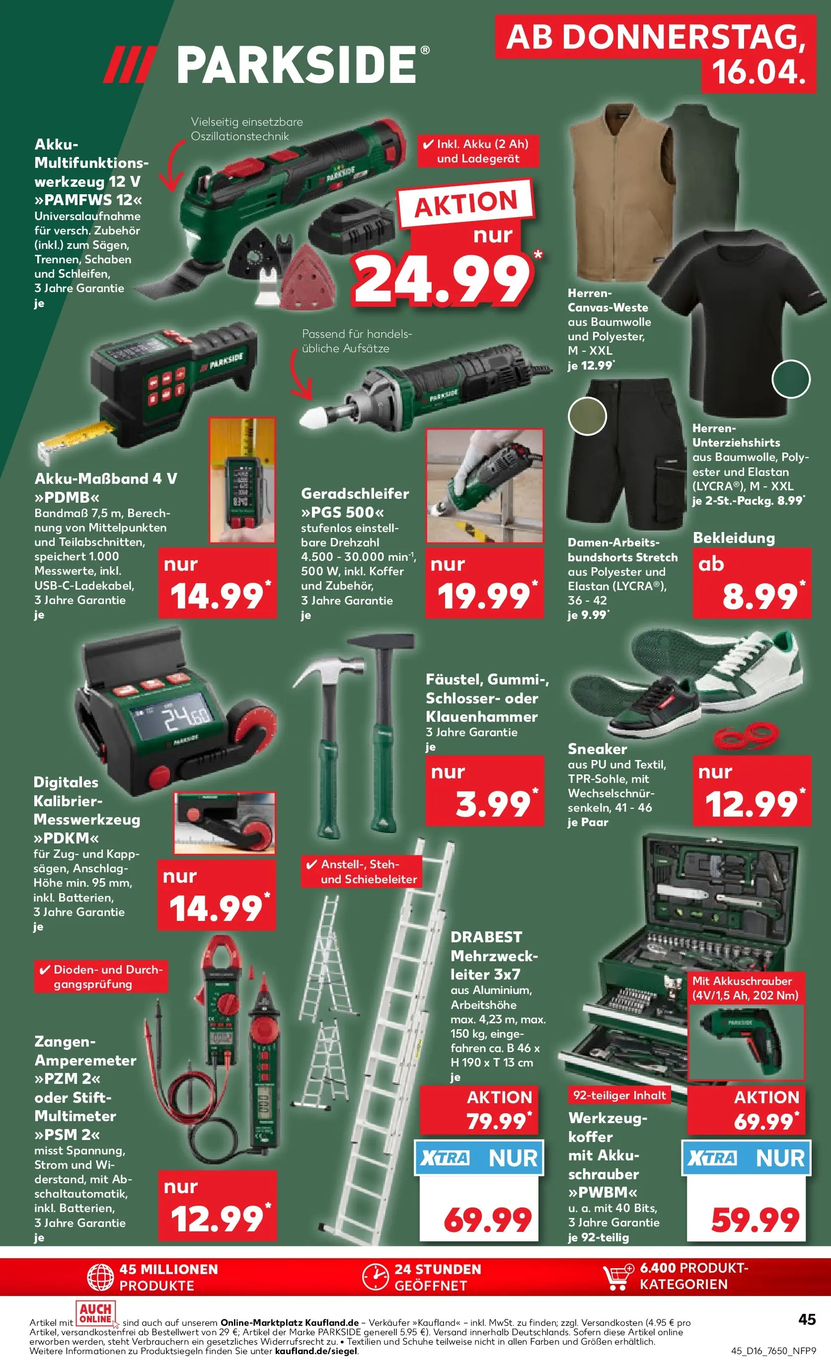 Prospekt Kaufland ab 13.04.2026 » Angebote und Werbung Online | Seite: 57 | Produkte: Akkuschrauber, Bekleidung, Koffer, Ladegerät Prospekt Kaufland ab 13.04.2026 » Angebote Online zum Blättern | Seite: 57 | Produkte: Akkuschrauber, Bekleidung, Koffer, Ladegerät