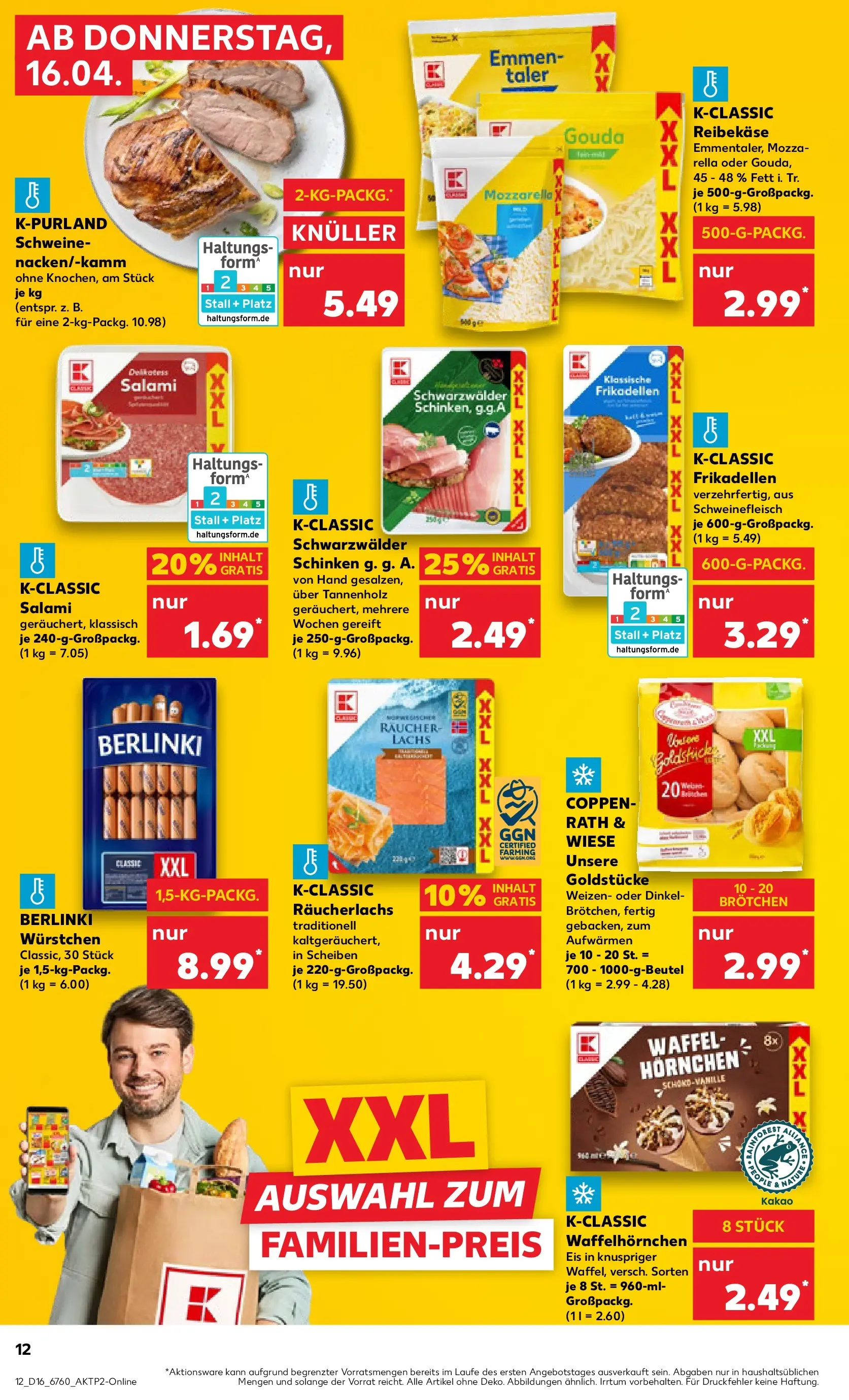 Prospekt Kaufland ab 13.04.2026 » Angebote Online zum Blättern | Seite: 24 | Produkte: Räucherlachs, Salami, Schinken, Schweinefleisch