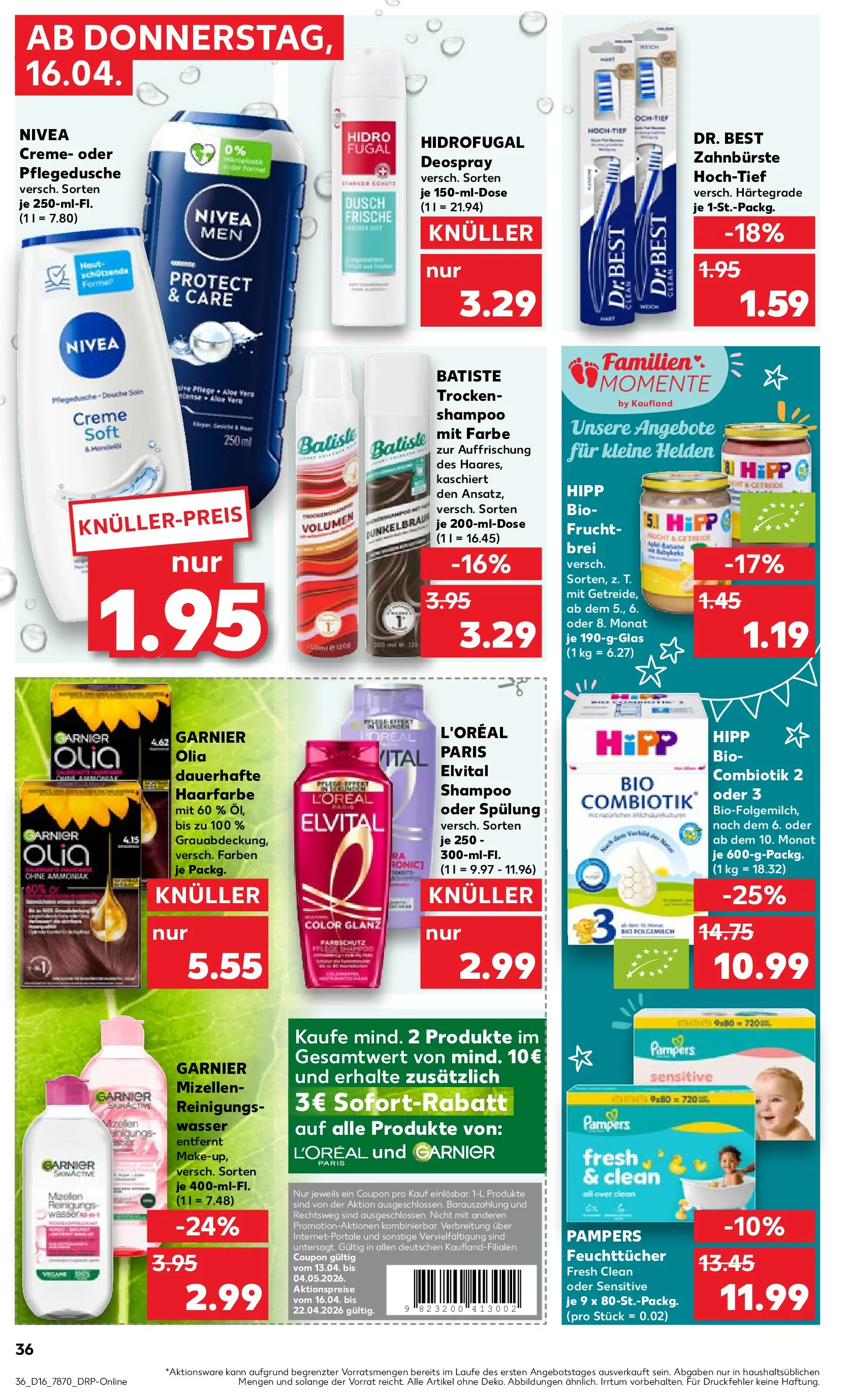 Prospekt Kaufland ab 13.04.2026 » Angebote Online zum Blättern | Seite: 48 | Produkte: Spülung, Creme, Wasser, Deospray