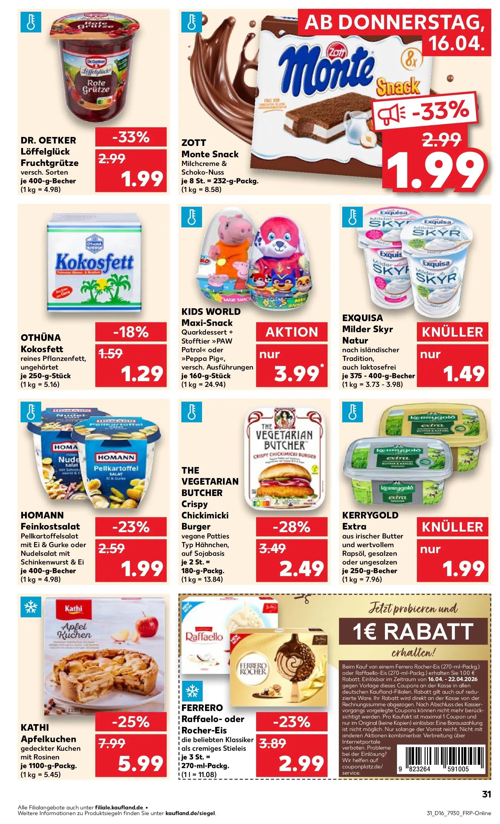 Prospekt Kaufland ab 13.04.2026 » Angebote Online zum Blättern | Seite: 43 | Produkte: Raffaello, Apple, Skyr, Exquisa