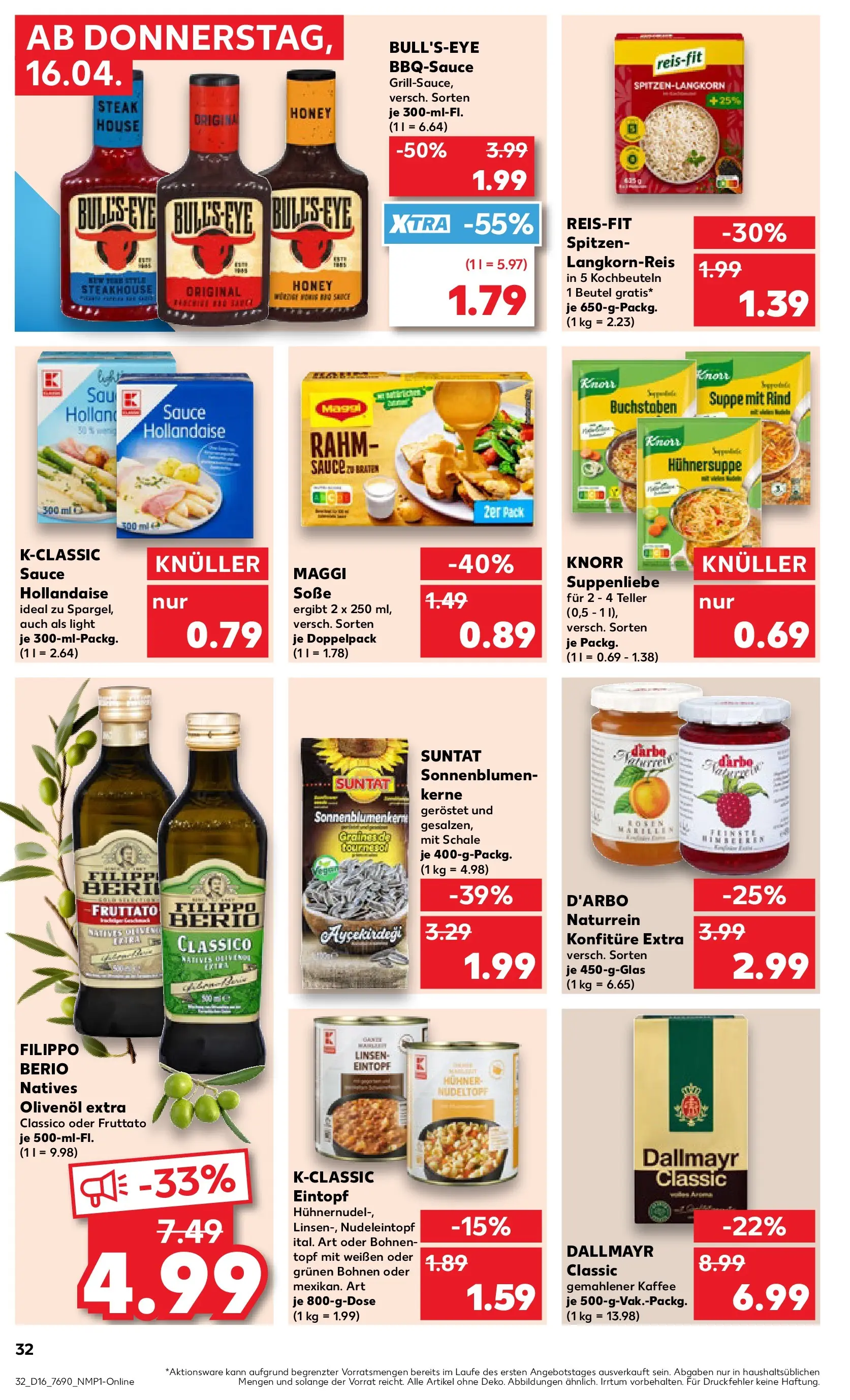 Prospekt Kaufland ab 13.04.2026 » Angebote und Werbung Online | Seite: 44 | Produkte: Kaffee, Knorr, Soße, Steak Prospekt Kaufland ab 13.04.2026 » Angebote Online zum Blättern | Seite: 44 | Produkte: Kaffee, Knorr, Soße, Steak
