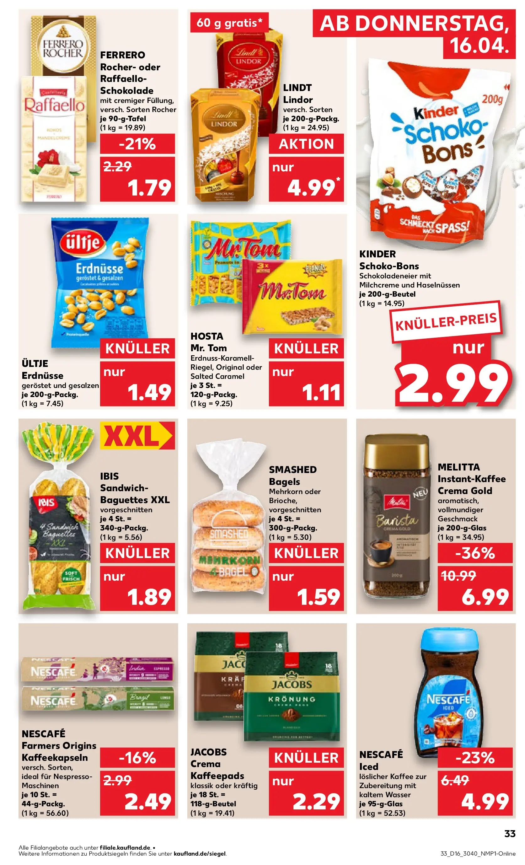 Prospekt Kaufland ab 13.04.2026 » Angebote Online zum Blättern | Seite: 45 | Produkte: Raffaello, Kaffeepads, Erdnüsse, Ferrero rocher