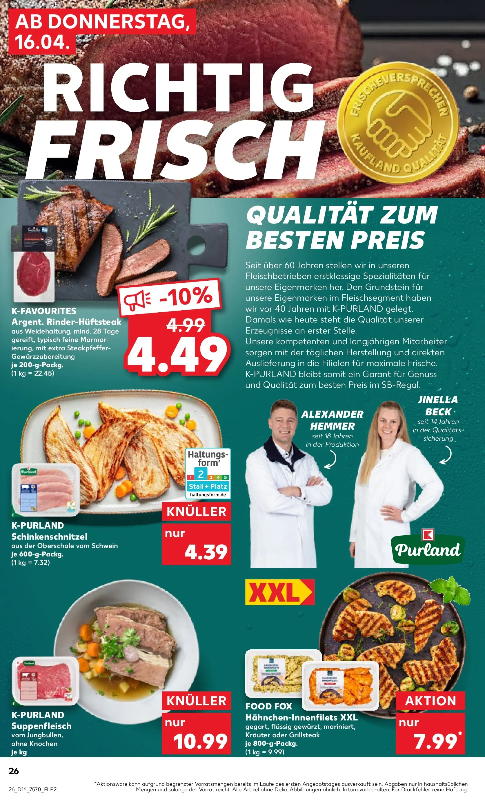 Prospekt Kaufland ab 13.04.2026 » Angebote Online zum Blättern | Seite: 38 | Produkte: Suppenfleisch, Steak