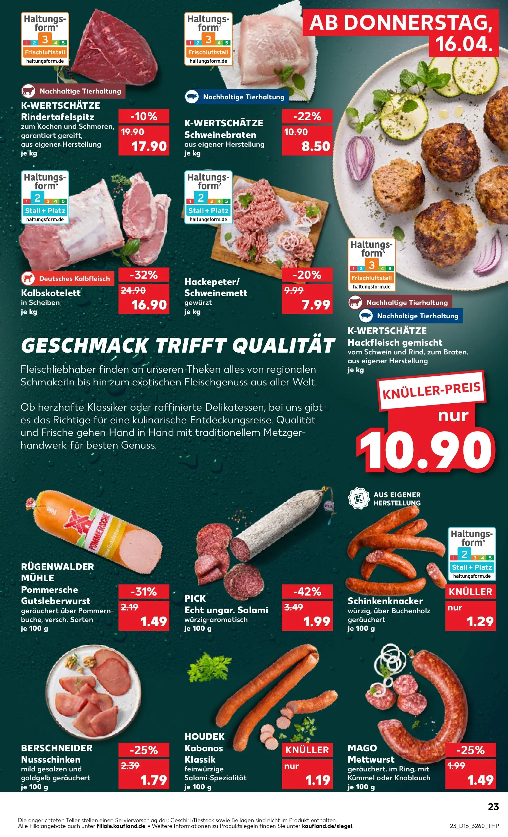 Prospekt Kaufland ab 16.04.2026 » Angebote Online zum Blättern | Seite: 23 | Produkte: Mühle, Knoblauch, Salami, Hackfleisch