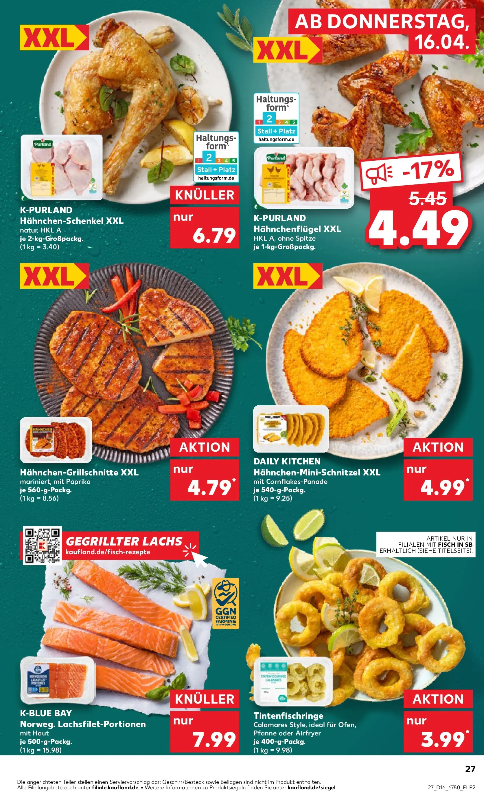 Prospekt Kaufland ab 16.04.2026 » Angebote Online zum Blättern | Seite: 27 | Produkte: Schnitzel, Fisch, Lachs, Paprika
