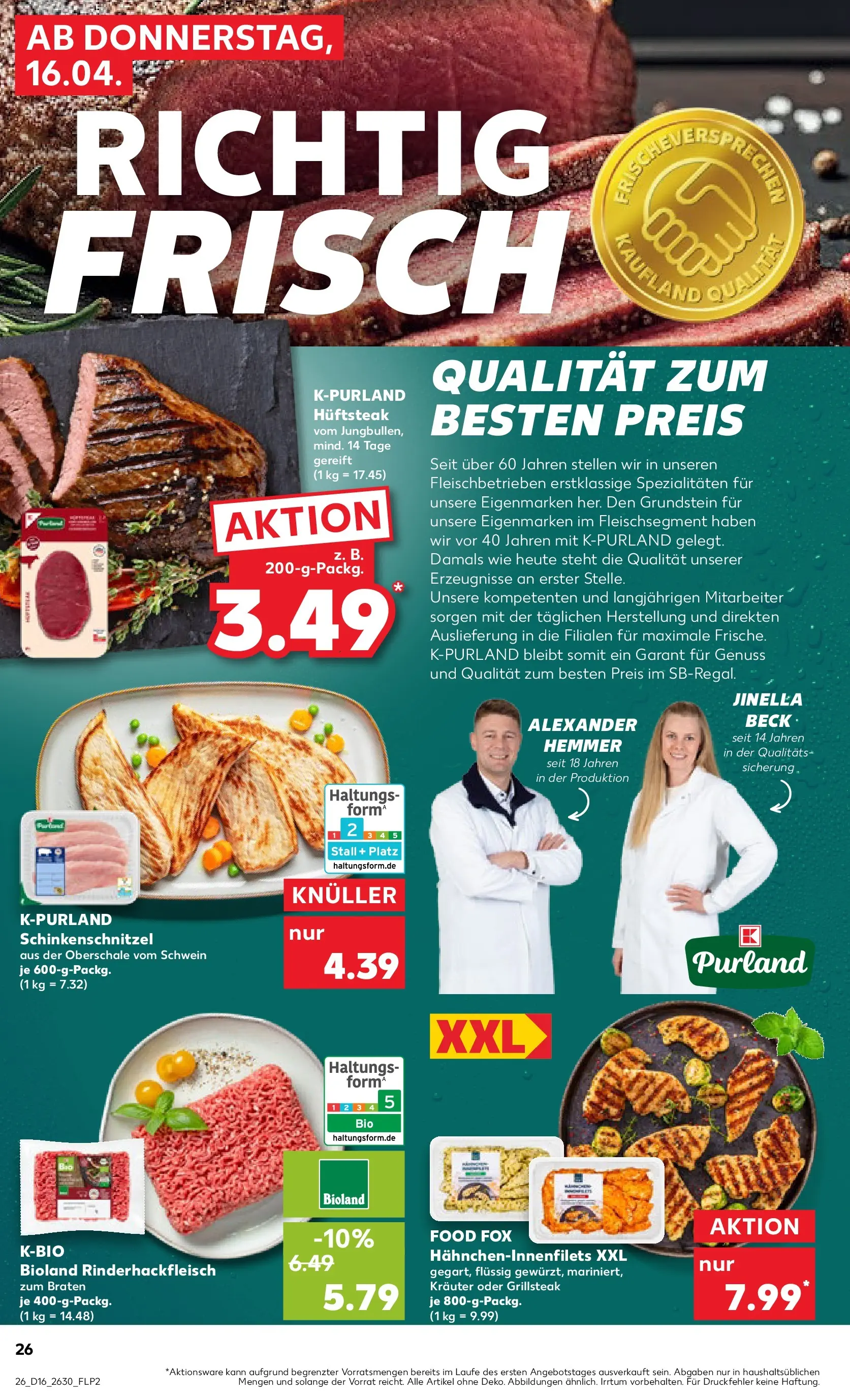 Prospekt Kaufland ab 16.04.2026 » Angebote Online zum Blättern | Seite: 26 | Produkte: Schnitzel, Steak