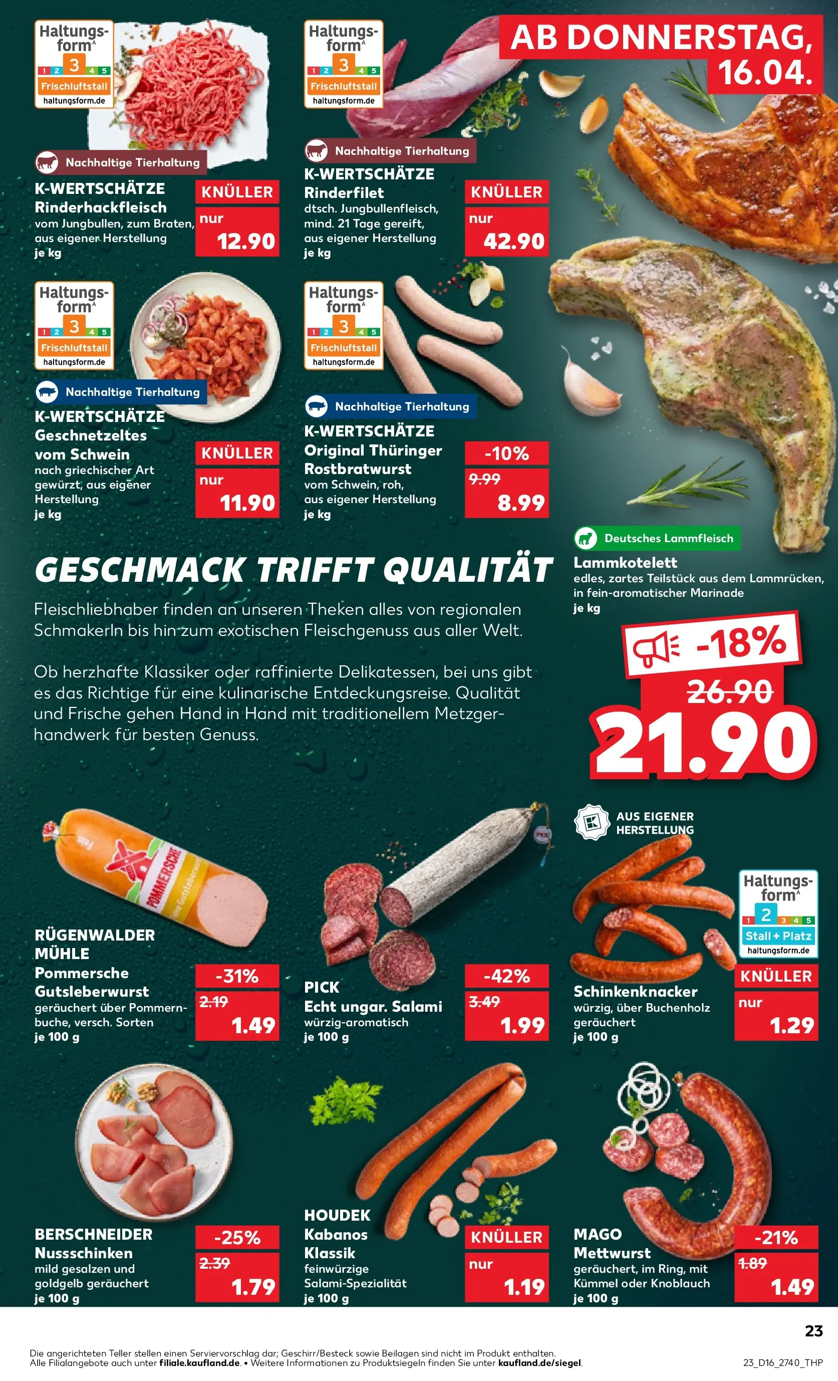 Prospekt Kaufland ab 13.04.2026 » Angebote Online zum Blättern | Seite: 35 | Produkte: Mühle, Rinderfilet, Knoblauch, Salami