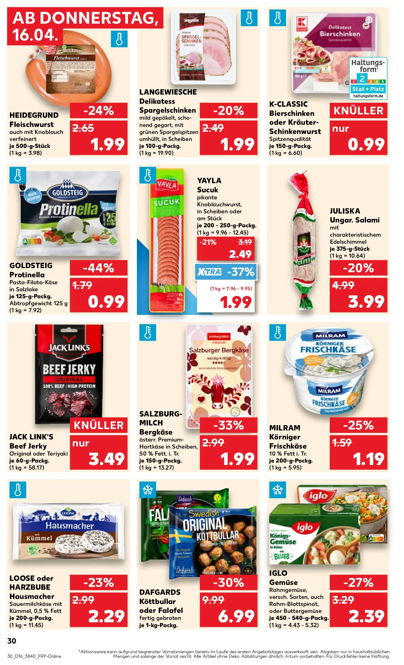 Prospekt Kaufland ab 13.04.2026 » Angebote Online zum Blättern | Seite: 50 | Produkte: Iglo, Spargel, Milram, Knoblauch