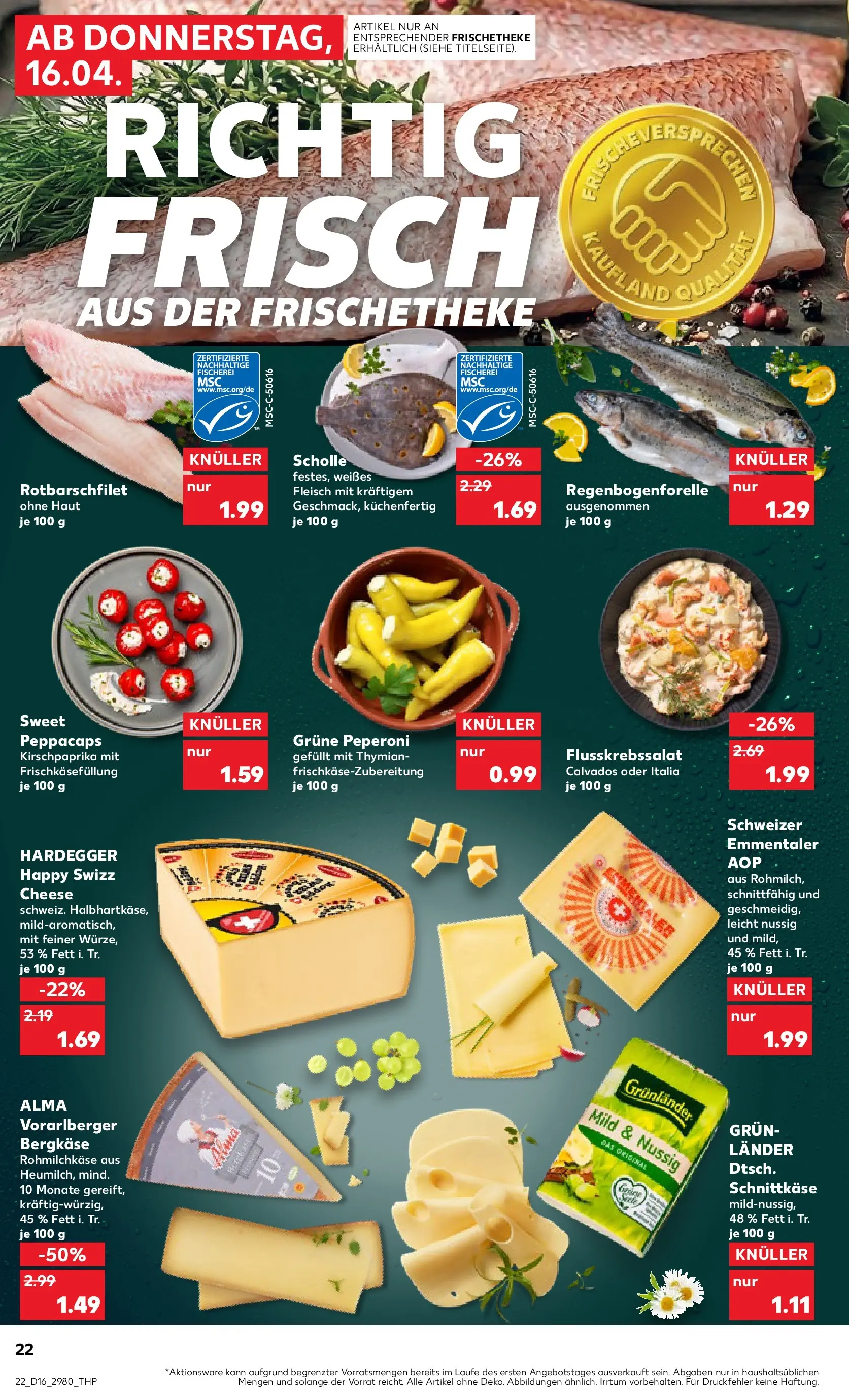 Prospekt Kaufland ab 16.04.2026 » Angebote Online zum Blättern | Seite: 22 | Produkte: Grunlander, Fleisch