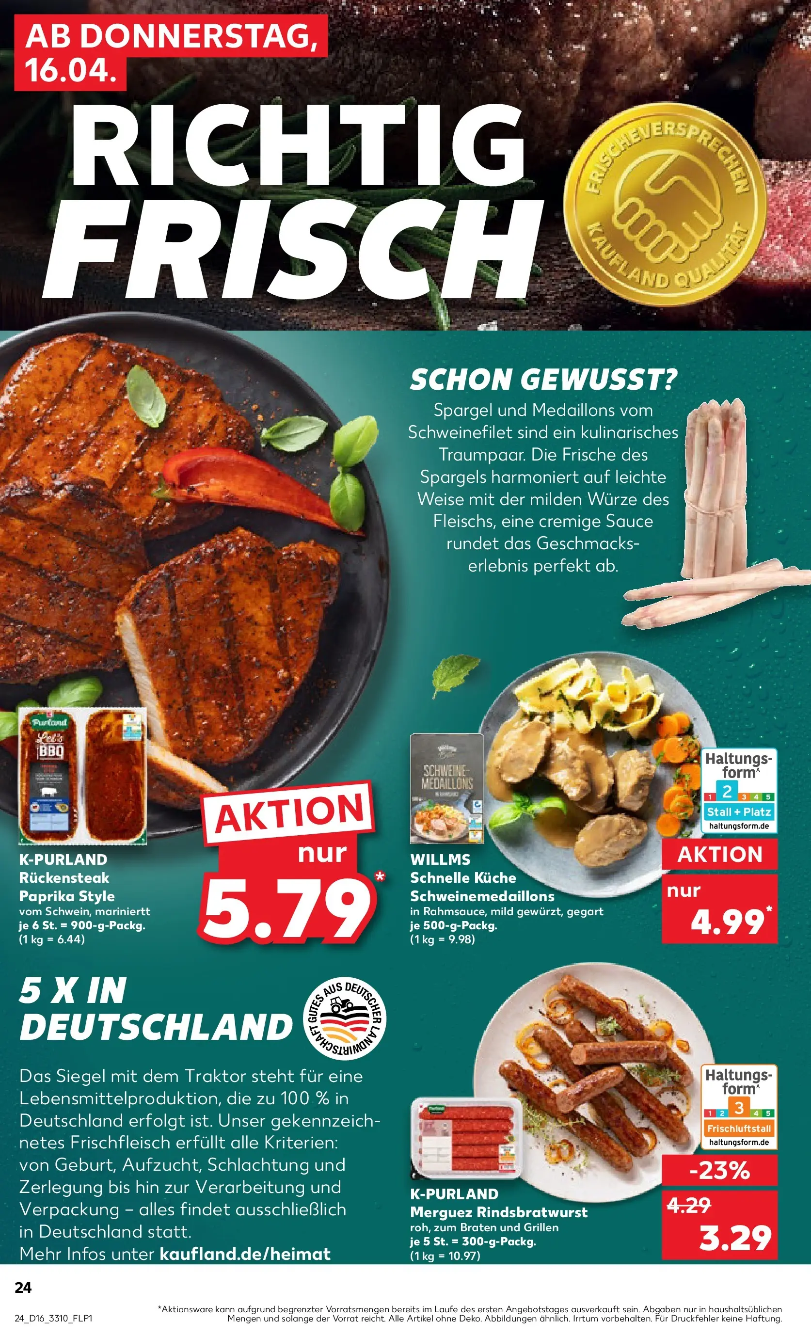 Prospekt Kaufland ab 13.04.2026 » Angebote Online zum Blättern | Seite: 36 | Produkte: Küche, Spargel, Schweinefilet, Paprika