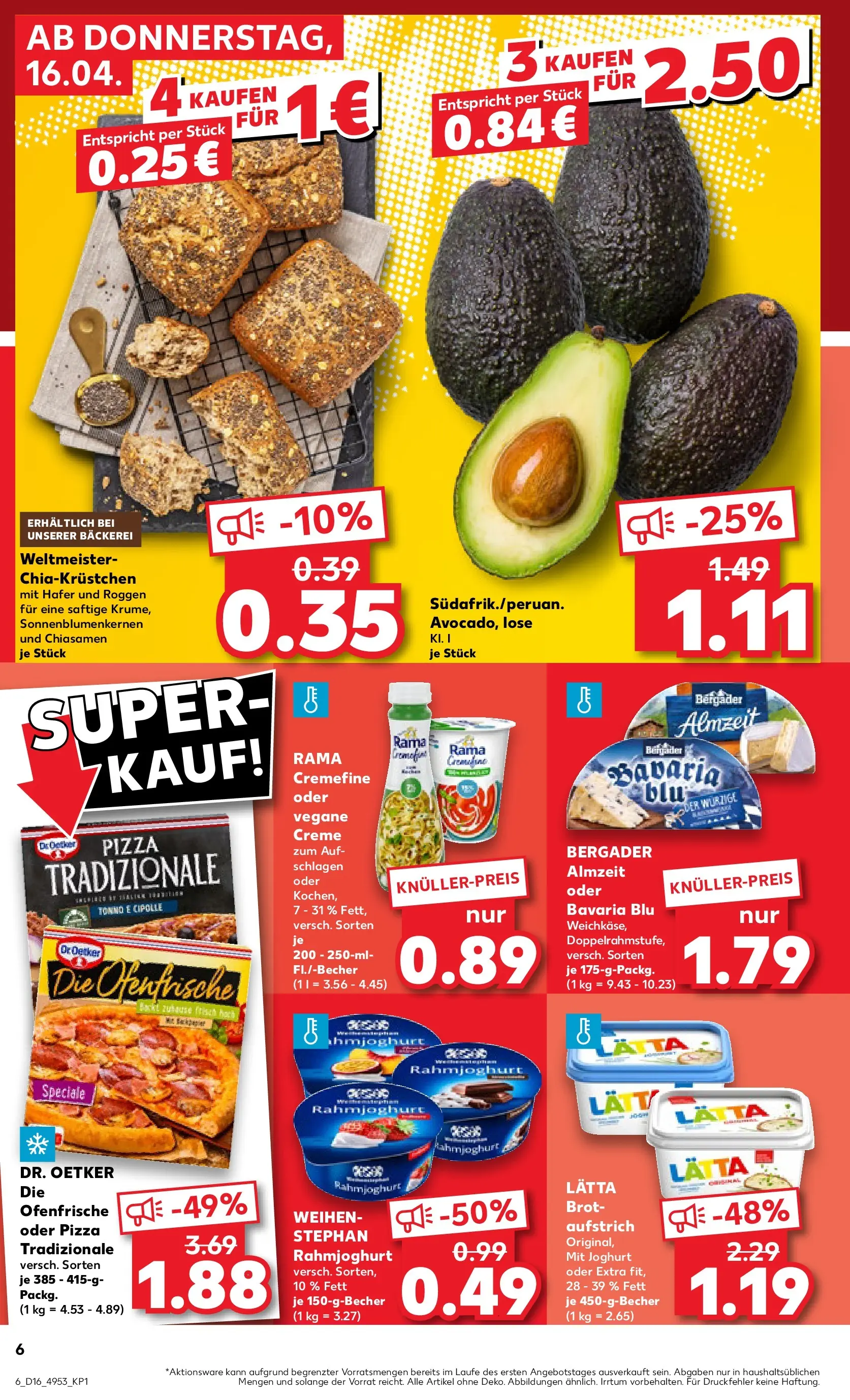 Prospekt Kaufland ab 16.04.2026 » Angebote Online zum Blättern | Seite: 6 | Produkte: Rama, Rama cremefine, Ofenfrische, Creme