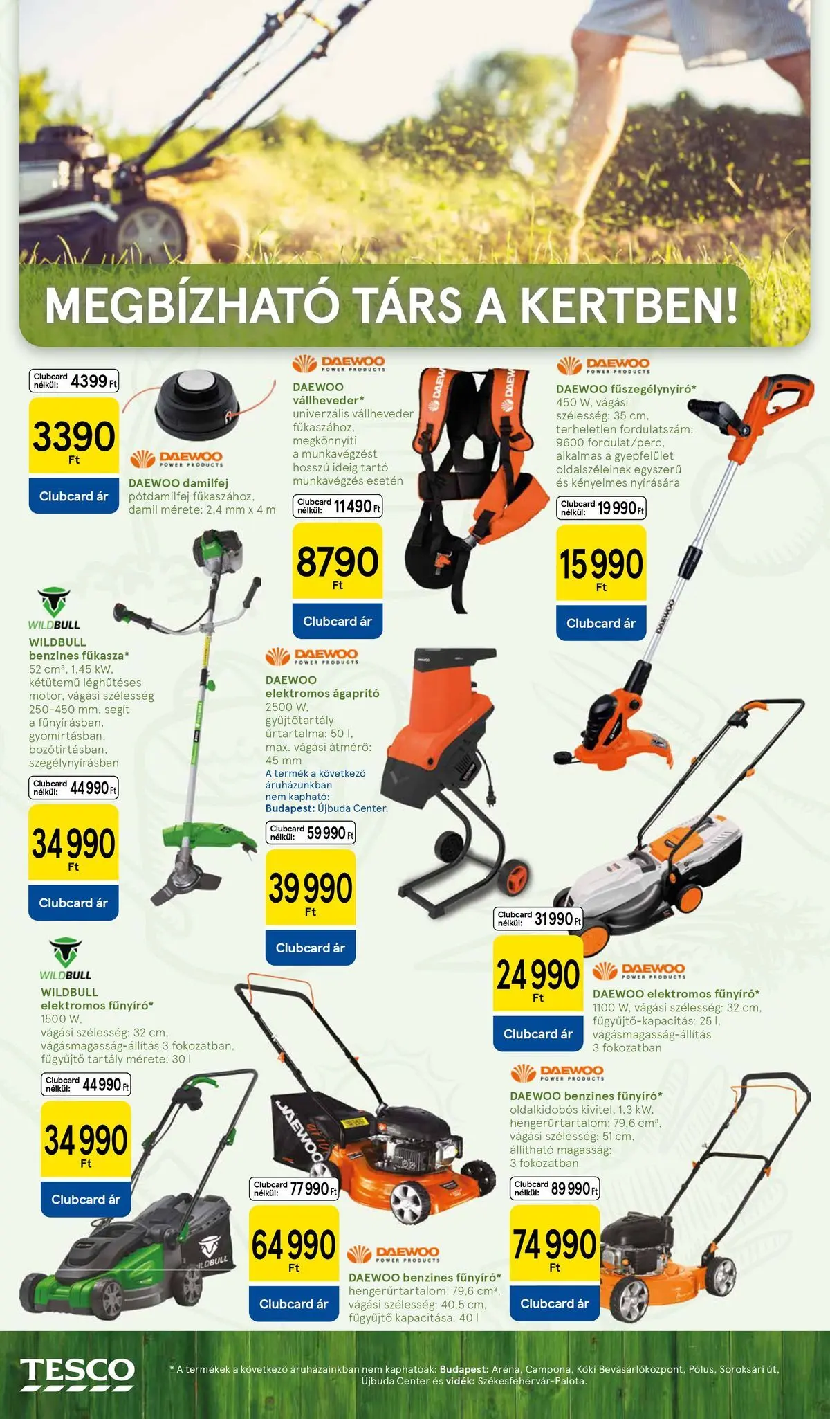 Tesco - Tesco újság érvényessége 2026.04.27-ig - 2026.04.09.-tól - online | Oldal: 6 | Termékek: Fűkasza, Ágaprító