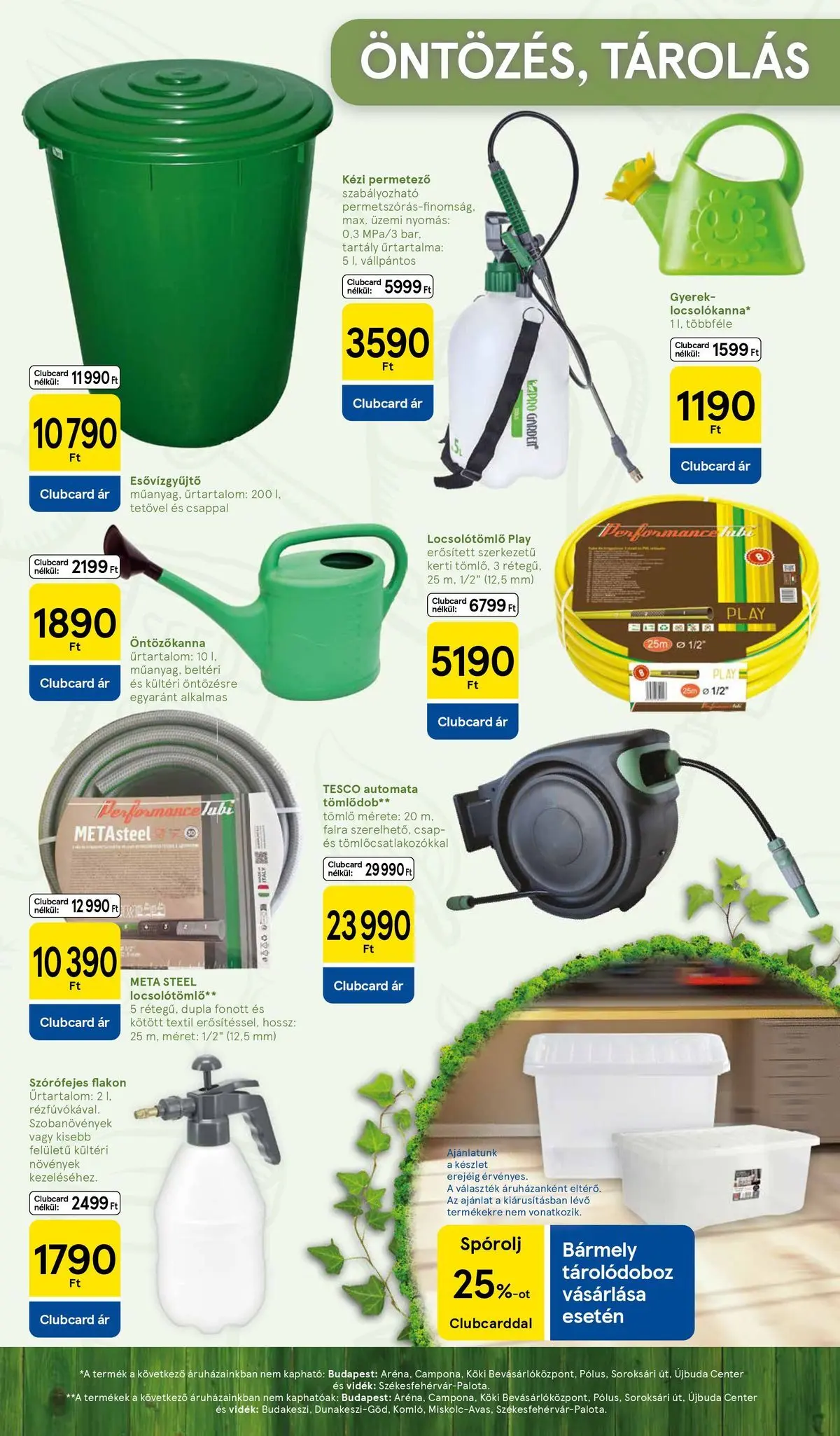 Tesco - Tesco újság érvényessége 2026.04.27-ig - 2026.04.09.-tól - online | Oldal: 11 | Termékek: Öntözőkanna, Tárolódoboz, Tömlő, Kézi permetező