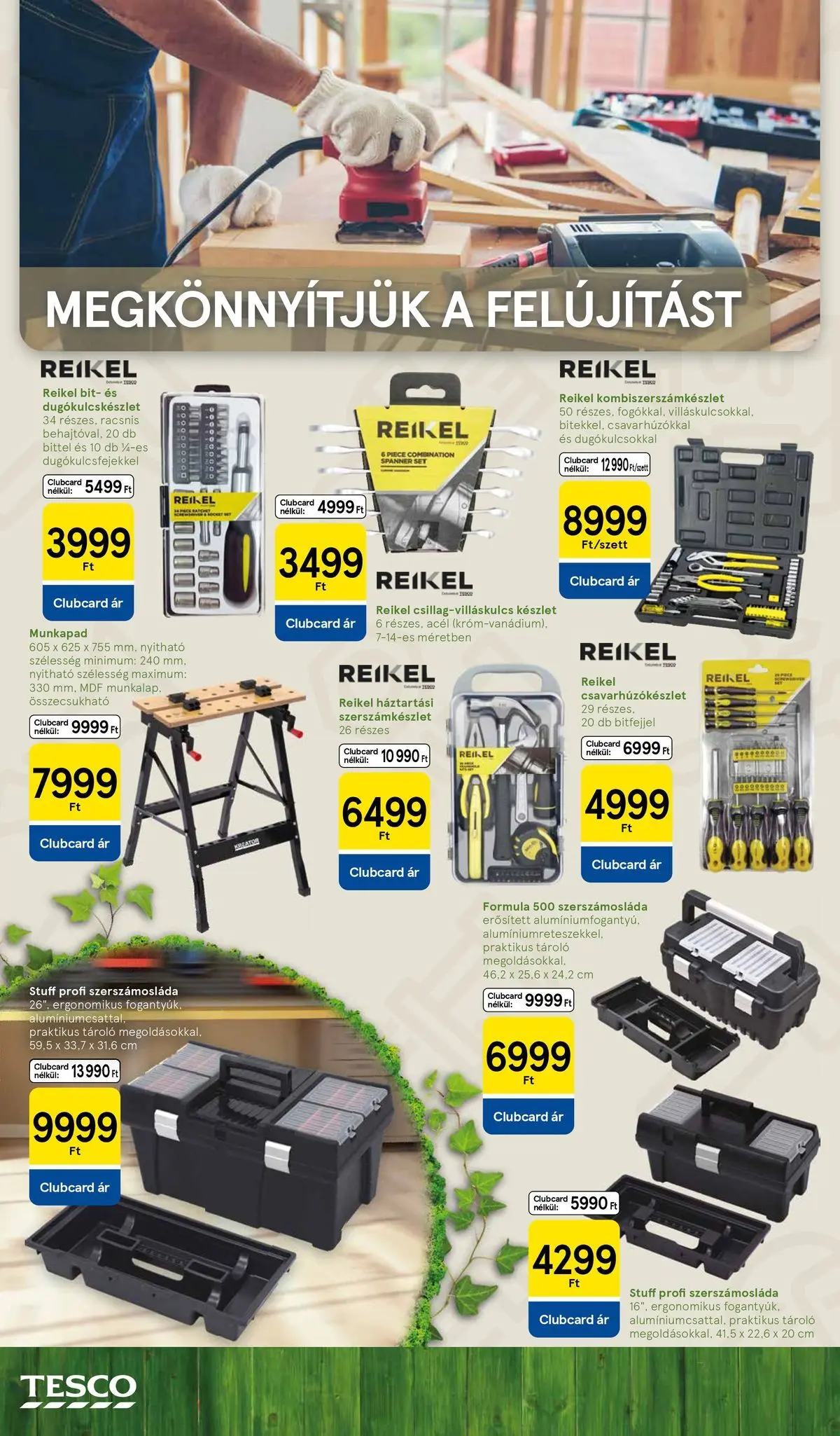 Tesco - Tesco újság érvényessége 2026.04.27-ig - 2026.04.09.-tól - online | Oldal: 16 | Termékek: Munkapad, Szerszámosláda