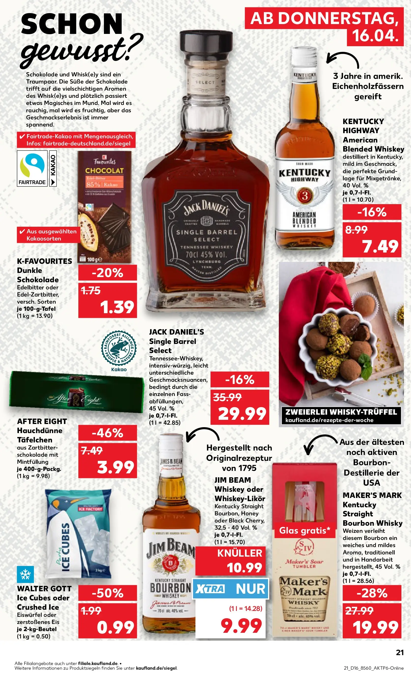 Prospekt Kaufland ab 13.04.2026 » Angebote Online zum Blättern | Seite: 33 | Produkte: Jim beam, Schokolade, Jack Daniel's, Dunkle schokolade