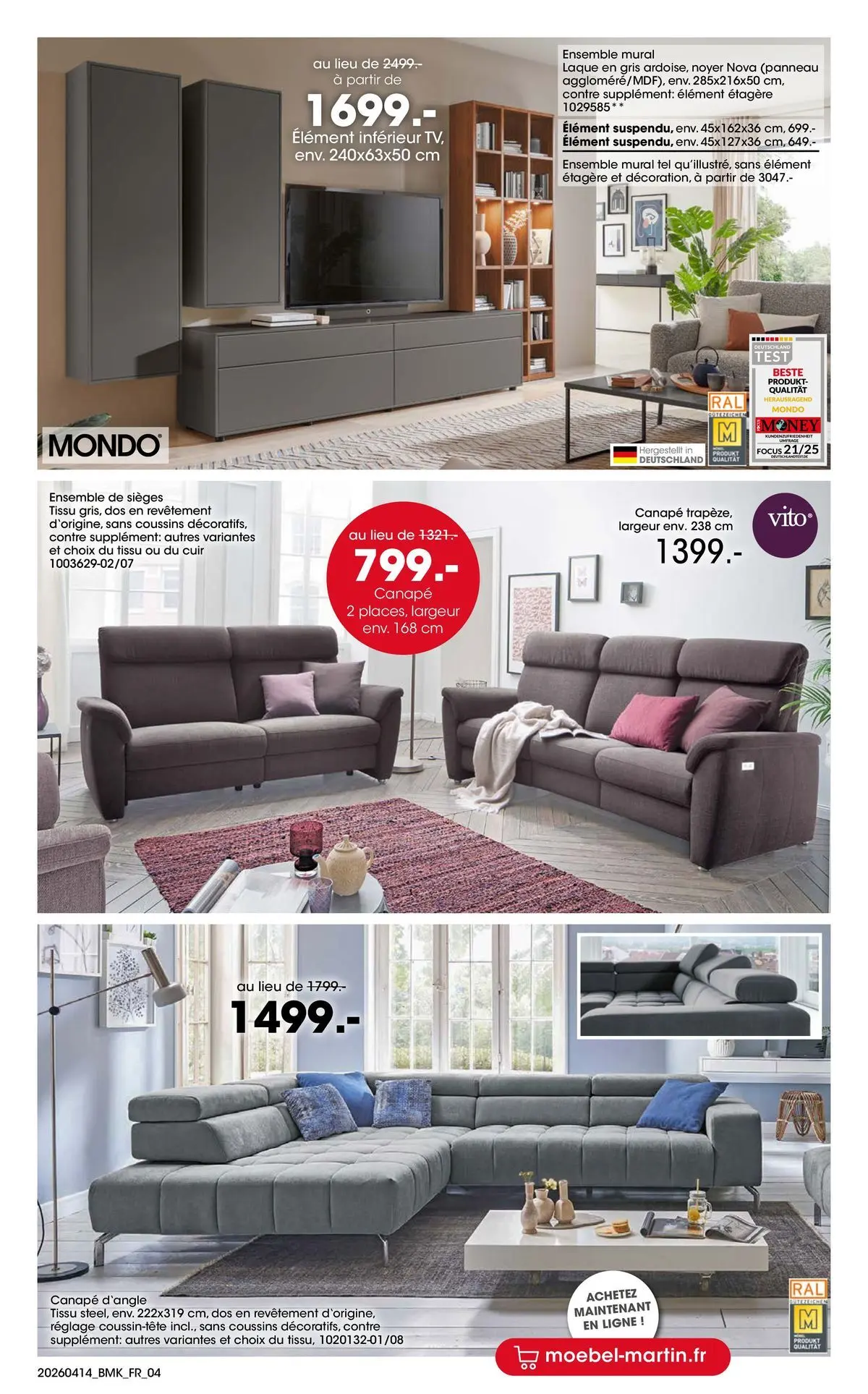 Möbel Martin - Möbel Martin: Offres hebdomadaires à partir du 14/04/2026 - promo en ligne | Page: 4 | Produits: Canapé, Étagère, Laque