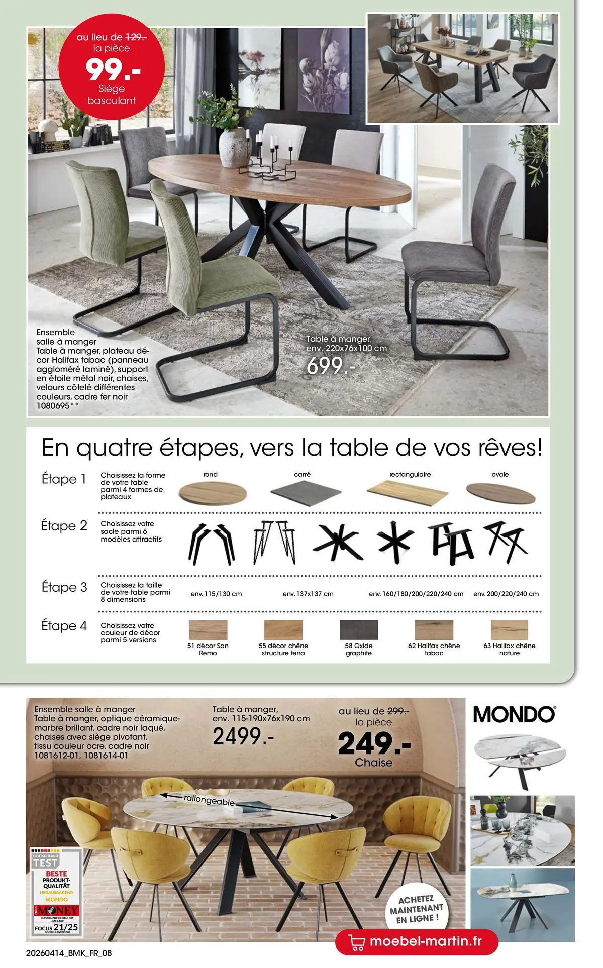 Möbel Martin - Möbel Martin: Offres hebdomadaires à partir du 14/04/2026 - promo en ligne | Page: 8 | Produits: Plateau, Table, Chaise, Cadre