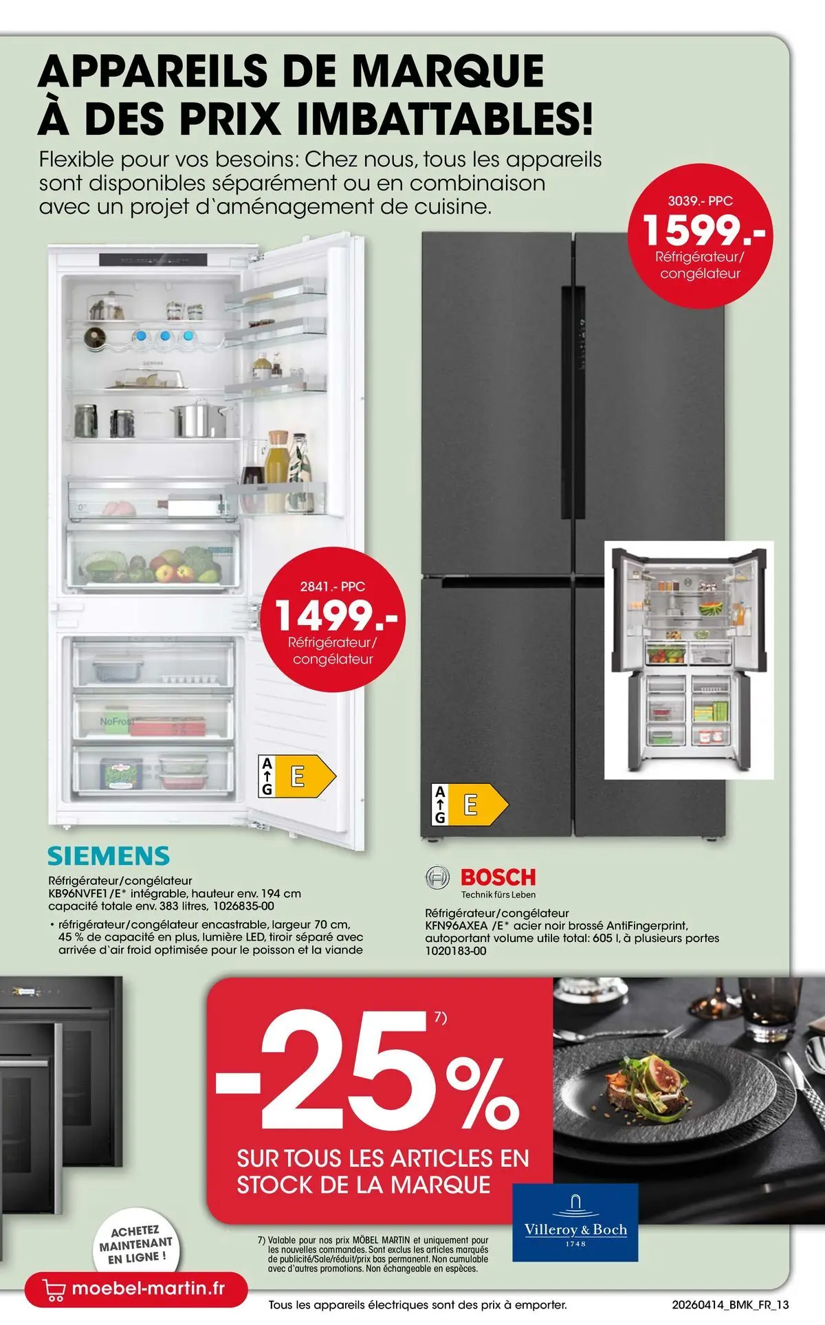 Möbel Martin - Möbel Martin: Offres hebdomadaires à partir du 14/04/2026 - promo en ligne | Page: 13 | Produits: Brosse, Portes, Combinaison, Viande