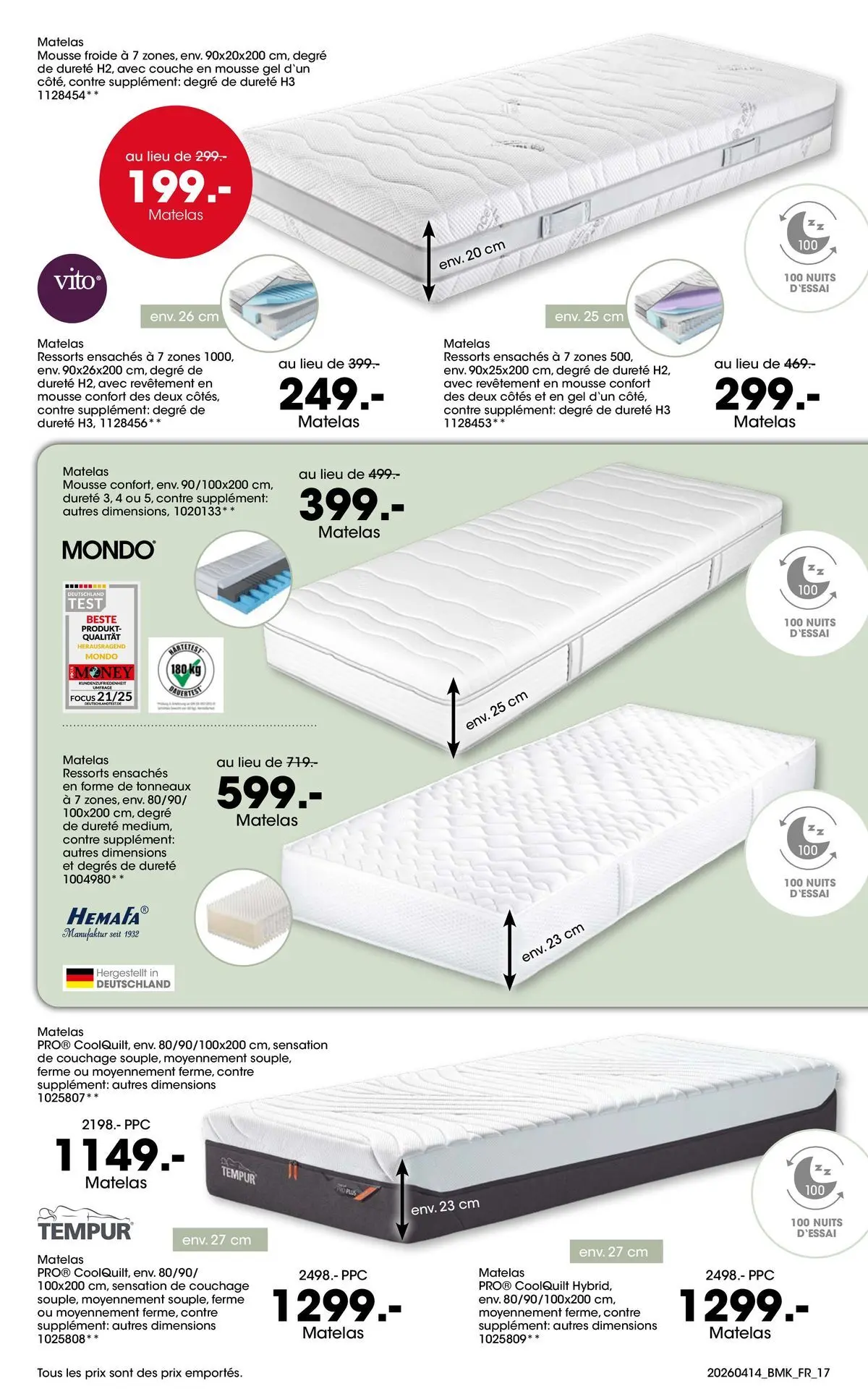 Möbel Martin - Möbel Martin: Offres hebdomadaires à partir du 14/04/2026 - promo en ligne | Page: 17 | Produits: Mousse, Matelas